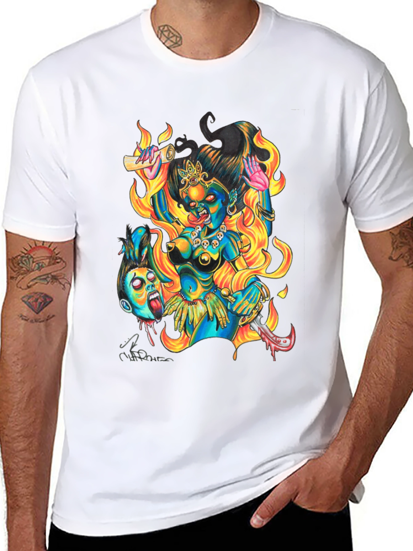 Kali Graphic Print Black T-Shirt
