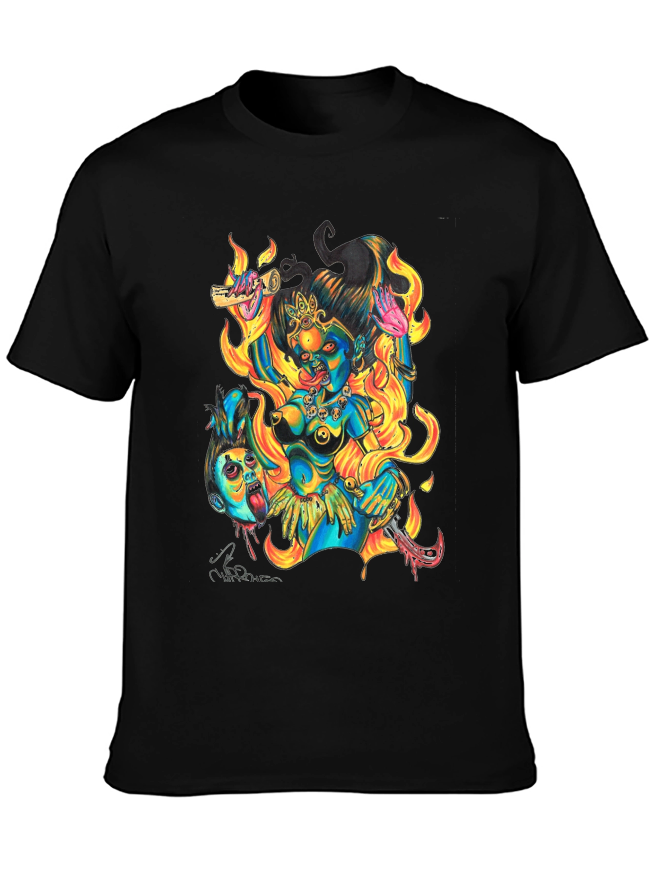 Kali Graphic Print Black T-Shirt