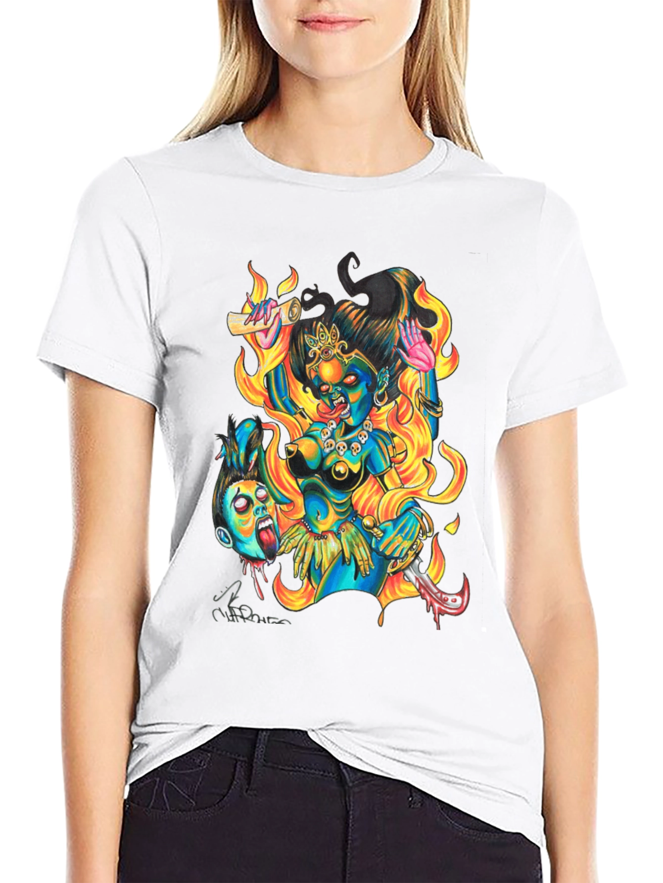 Kali Graphic Print Black T-Shirt