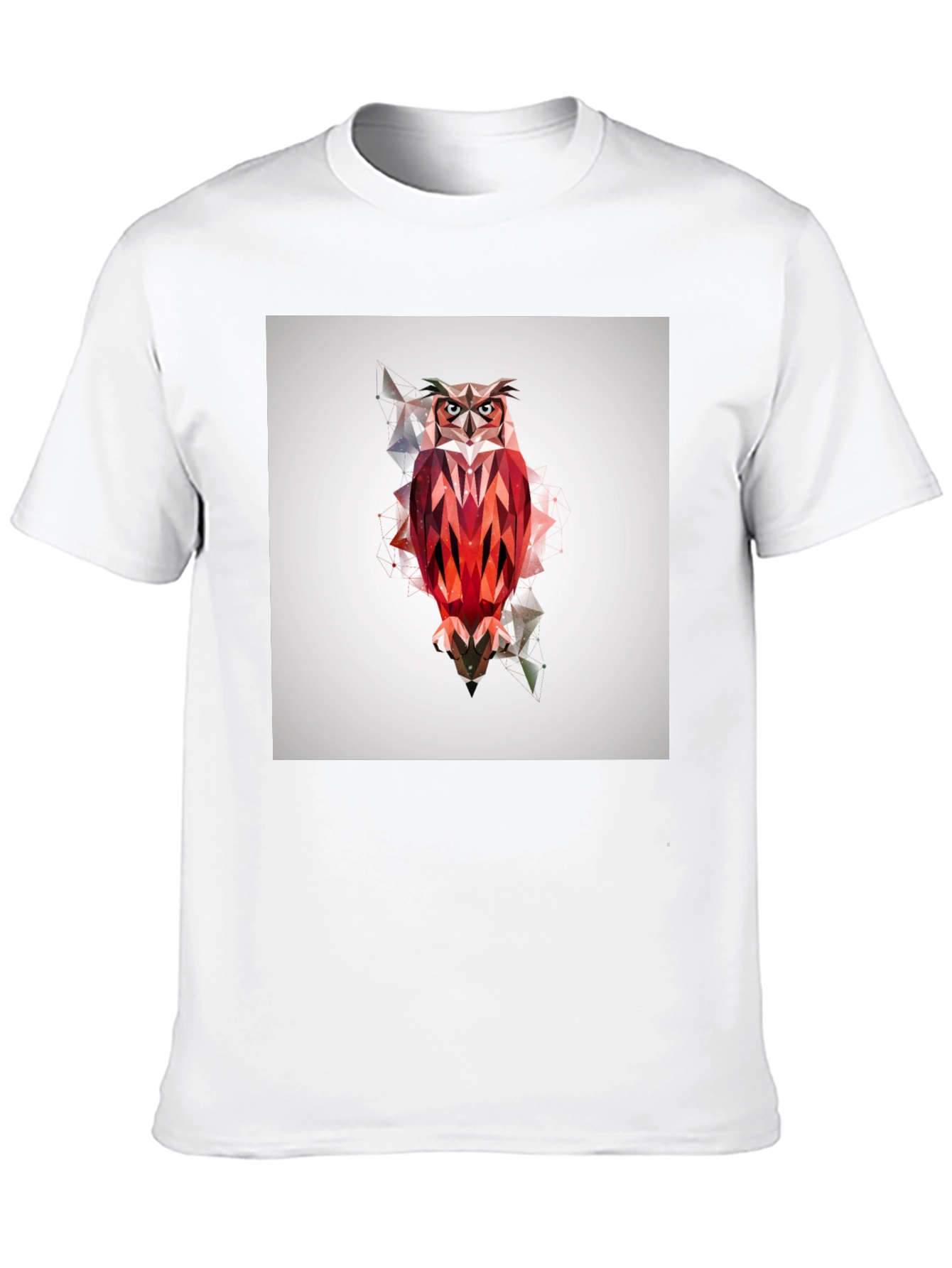 Geometric Owl Graphic Print Black T-Shirt
