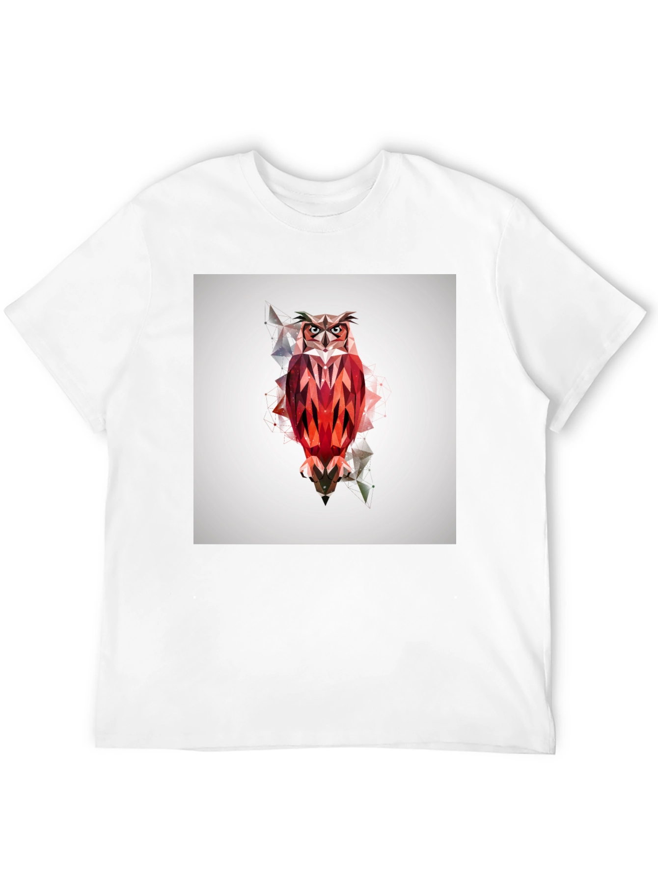 Geometric Owl Graphic Print Black T-Shirt