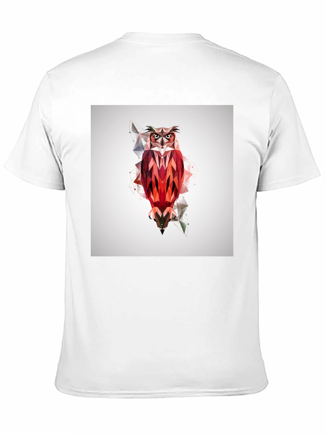 Geometric Owl Graphic Print Black T-Shirt