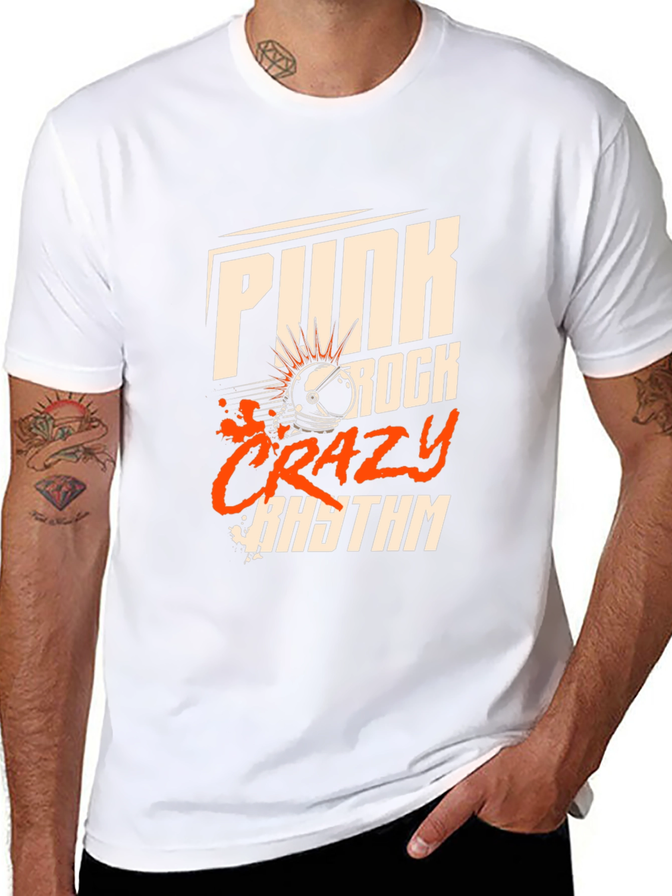 Punk Rock Crazy Rhythm Black T-Shirt