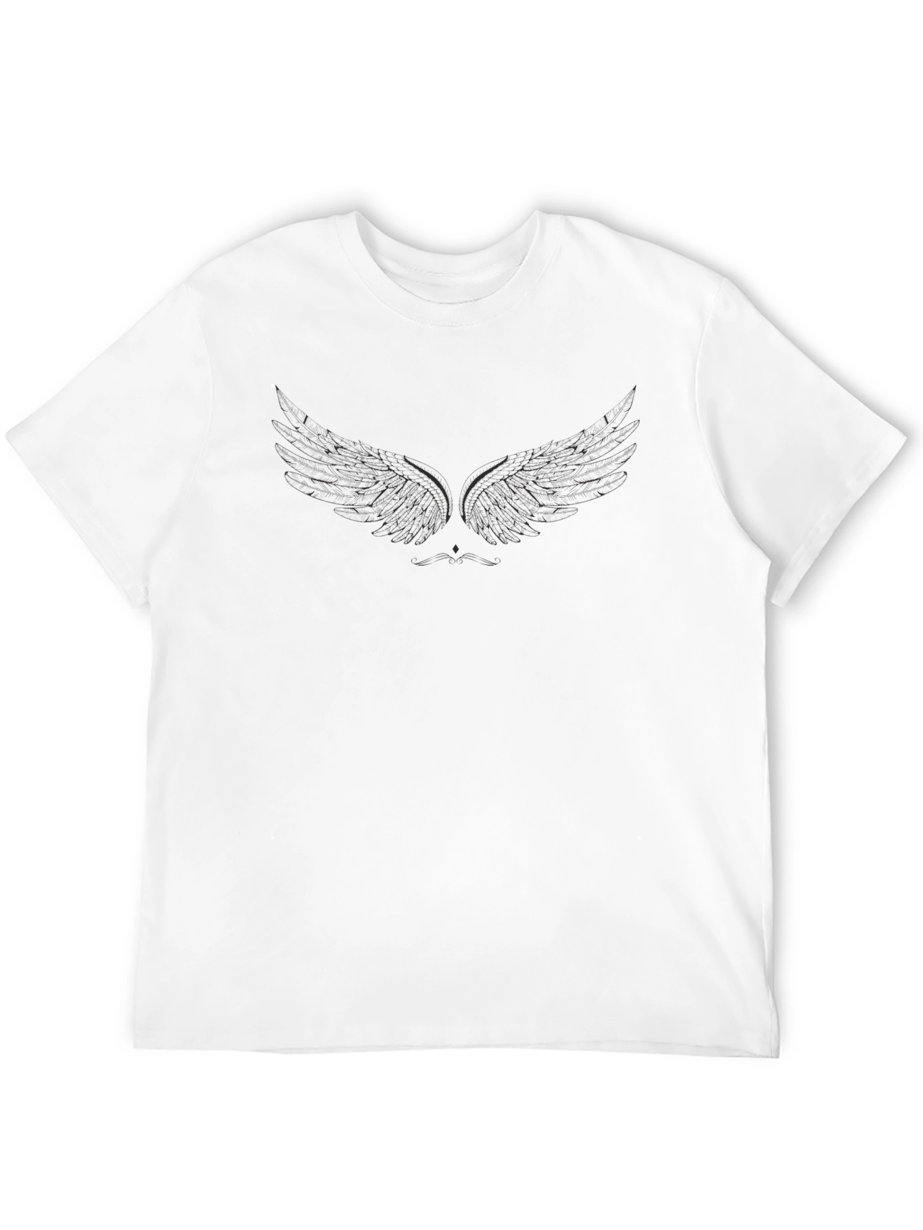 Mens Black Graphic Wings T-Shirt