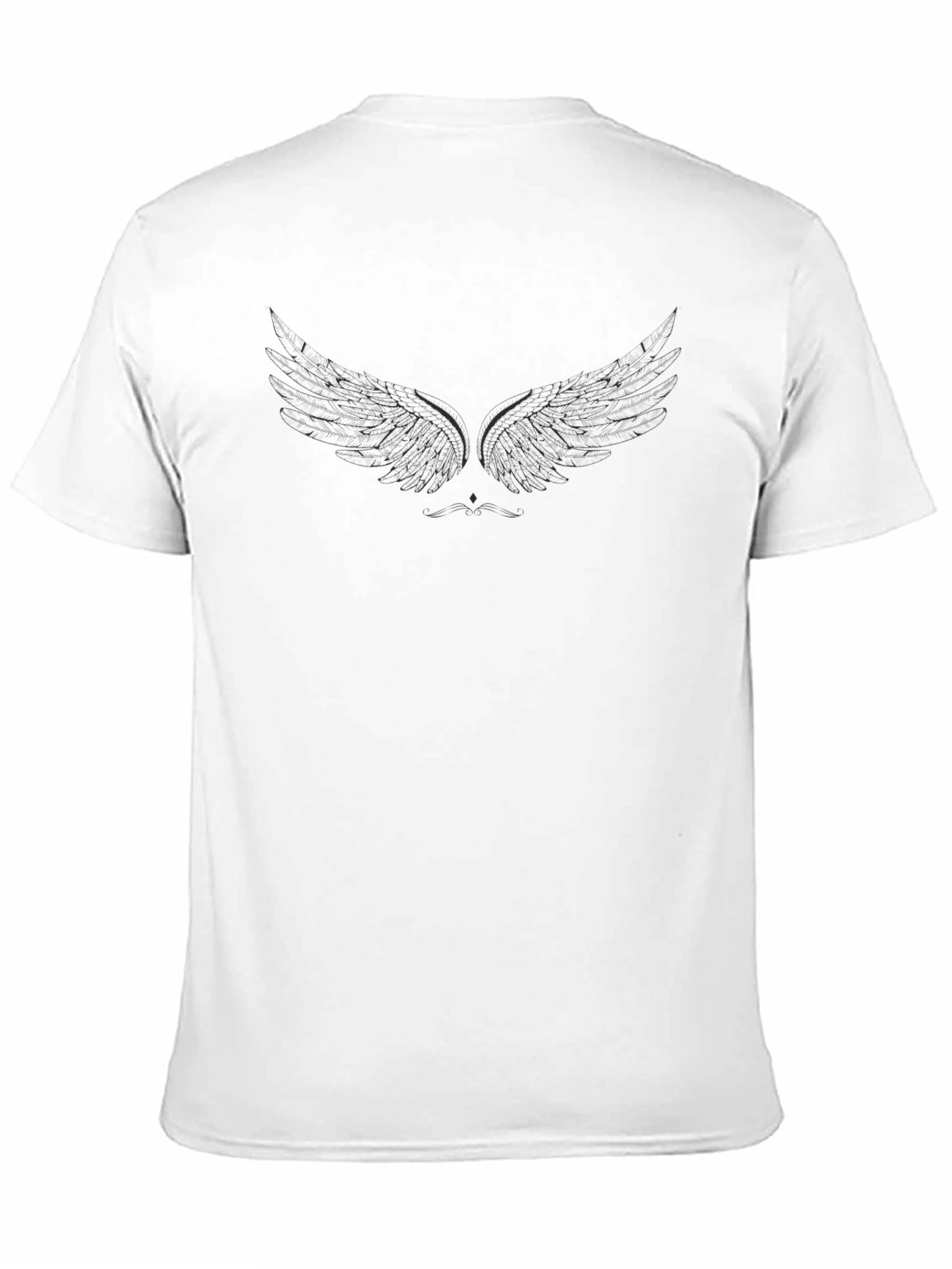 Mens Black Graphic Wings T-Shirt