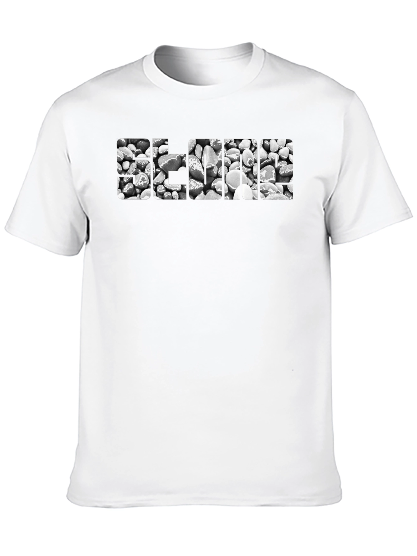 Abstract Stone Design Black T-Shirt