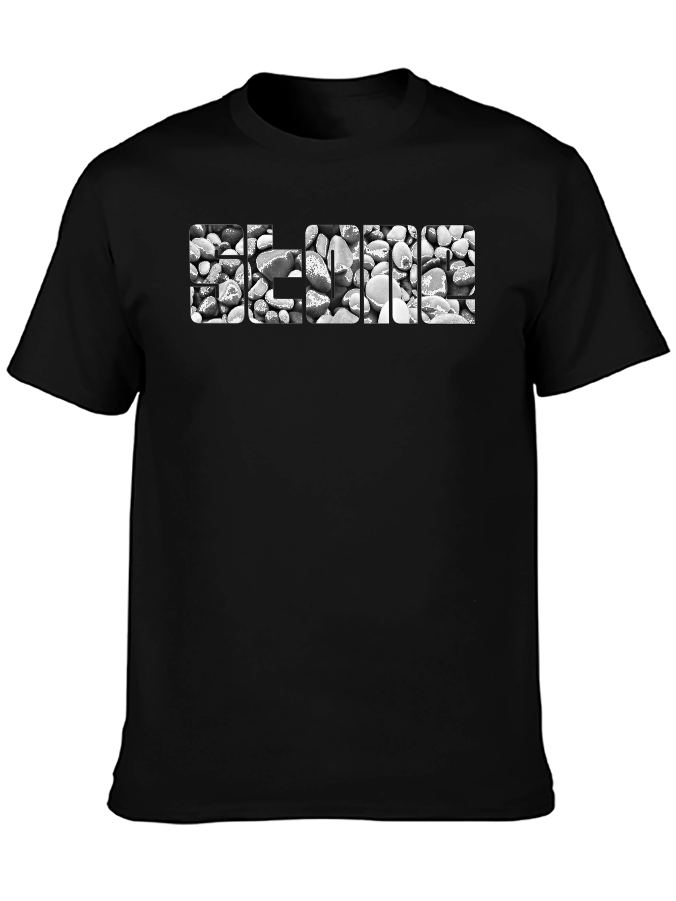 Abstract Stone Design Black T-Shirt