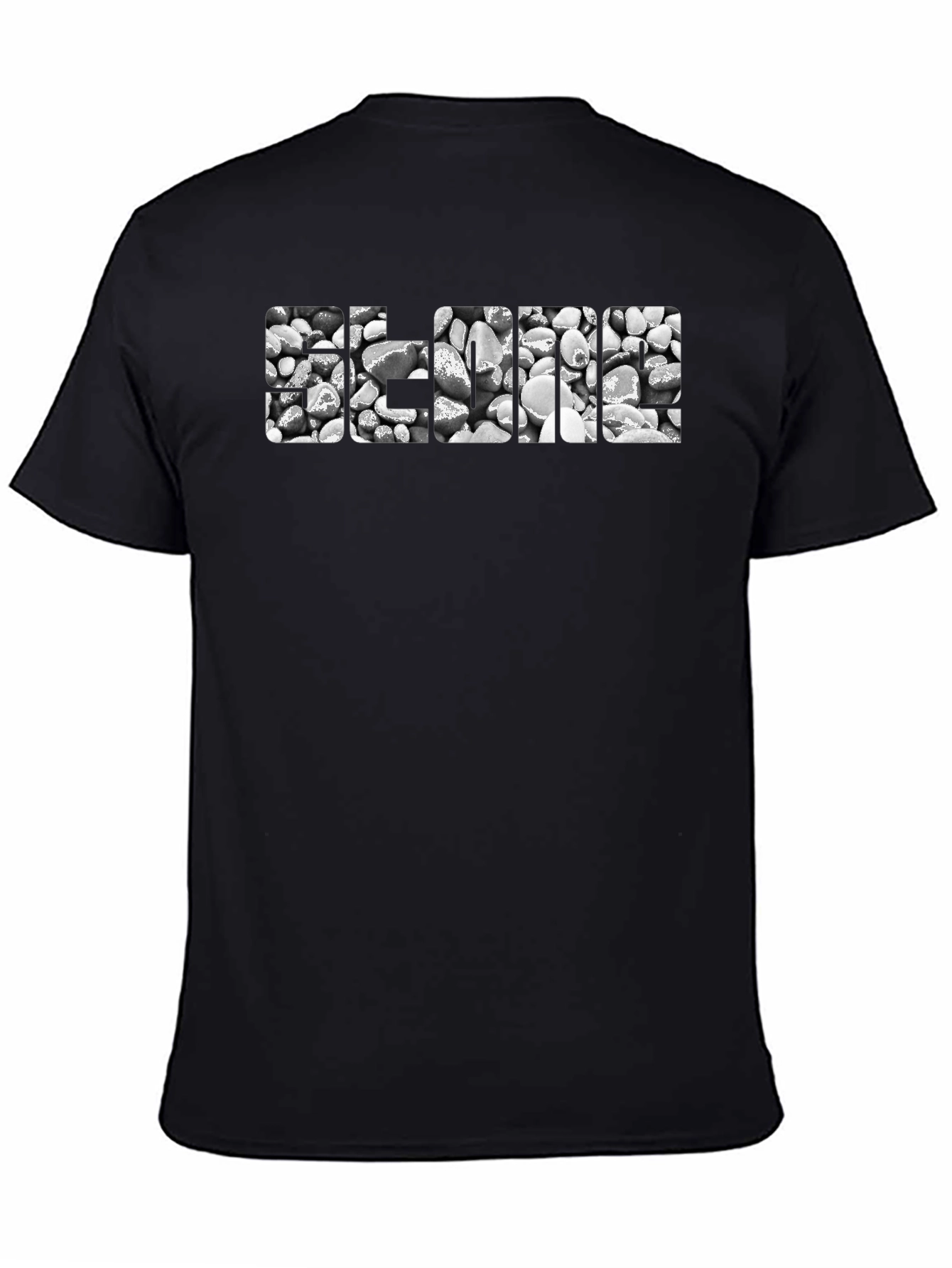 Abstract Stone Design Black T-Shirt