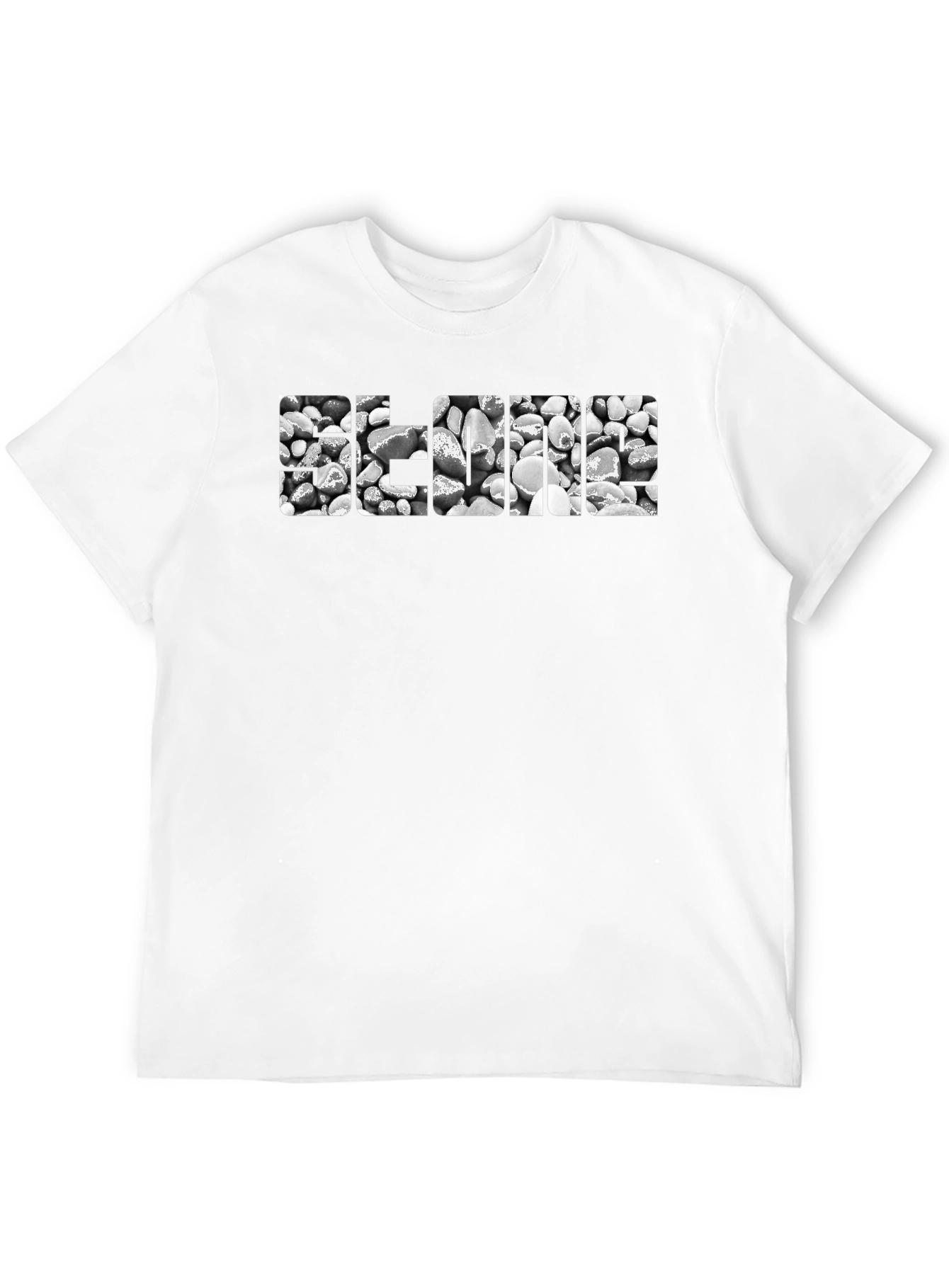 Abstract Stone Design Black T-Shirt
