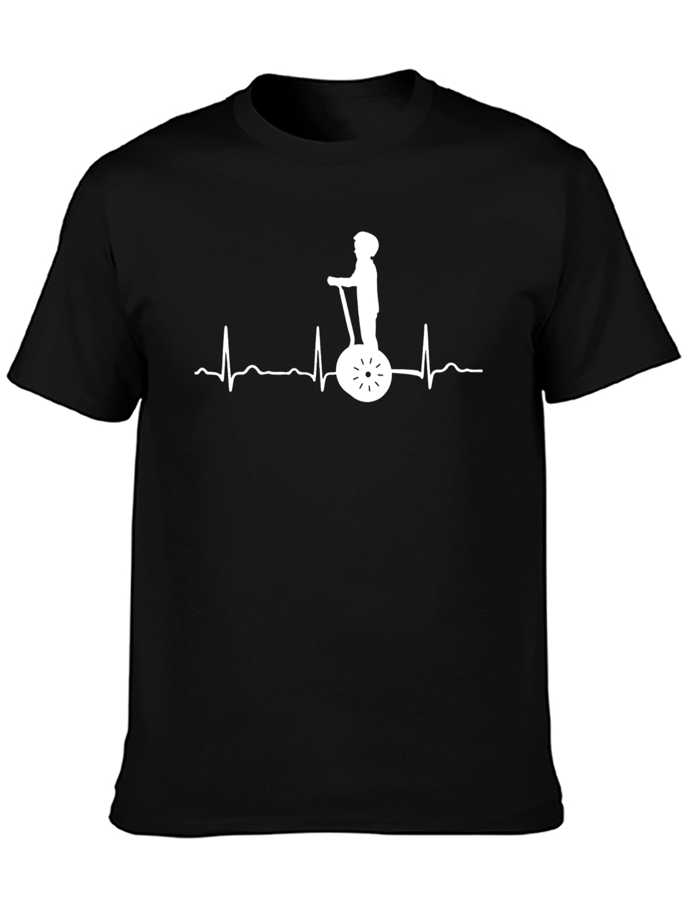 Black Segway Heartbeat Graphic T-Shirt