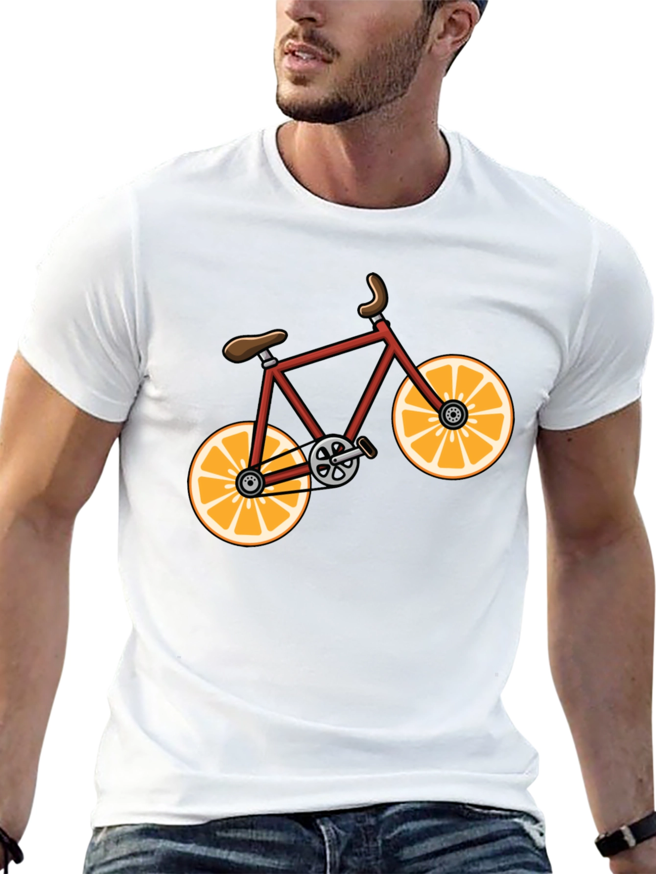 Orange Bike Graphic Tee - Fun & Stylish