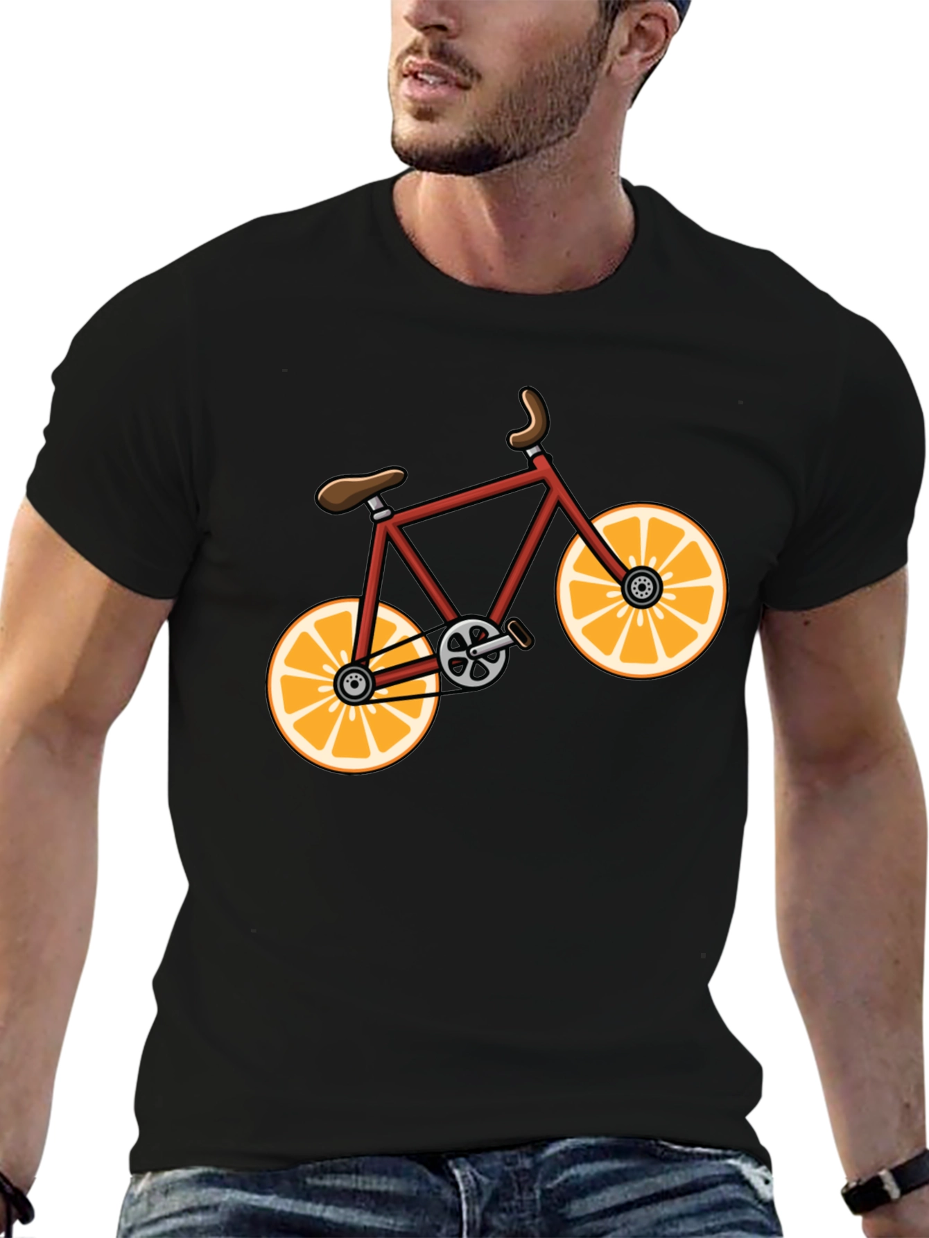 Orange Bike Graphic Tee - Fun & Stylish