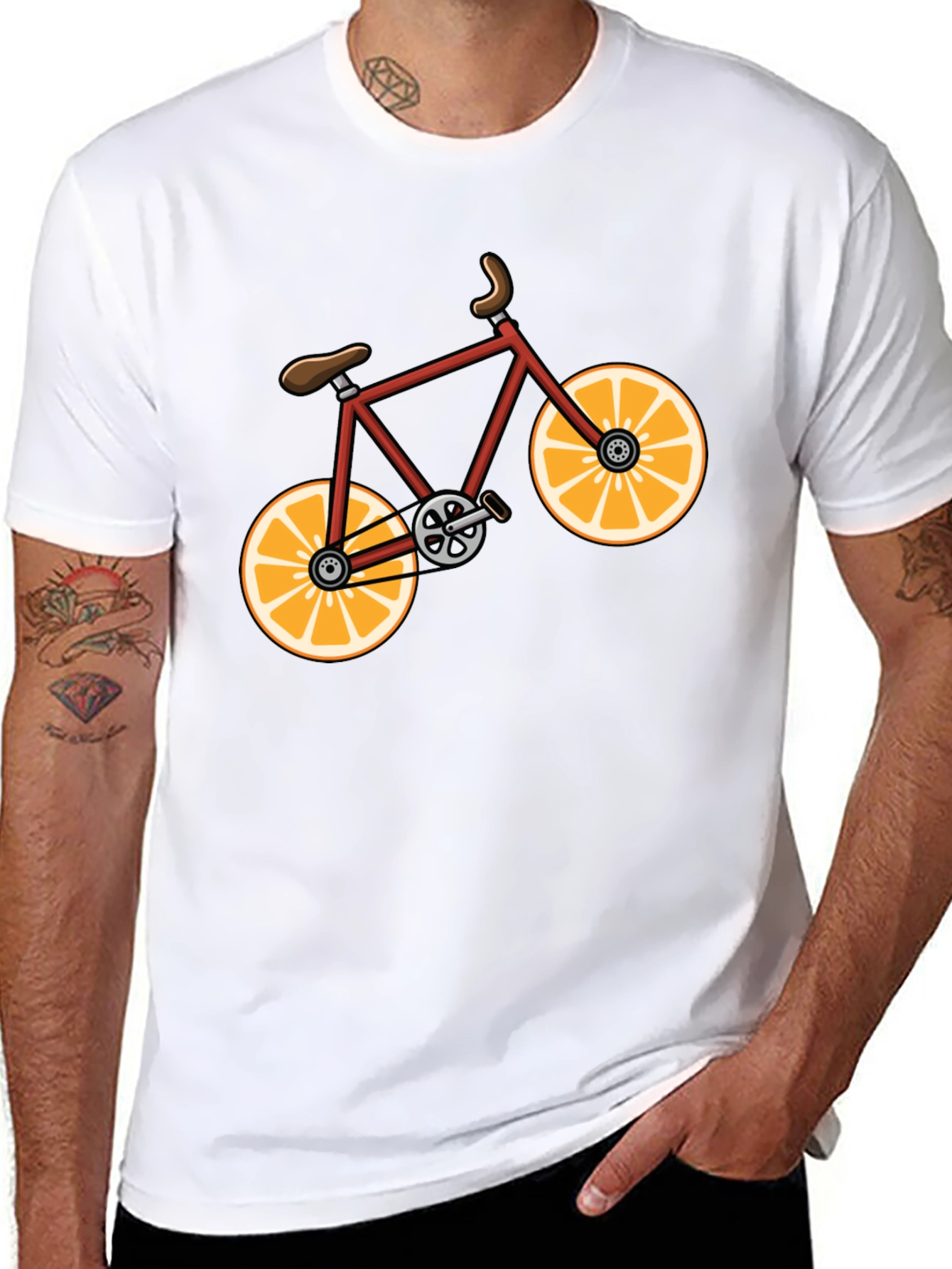 Orange Bike Graphic Tee - Fun & Stylish