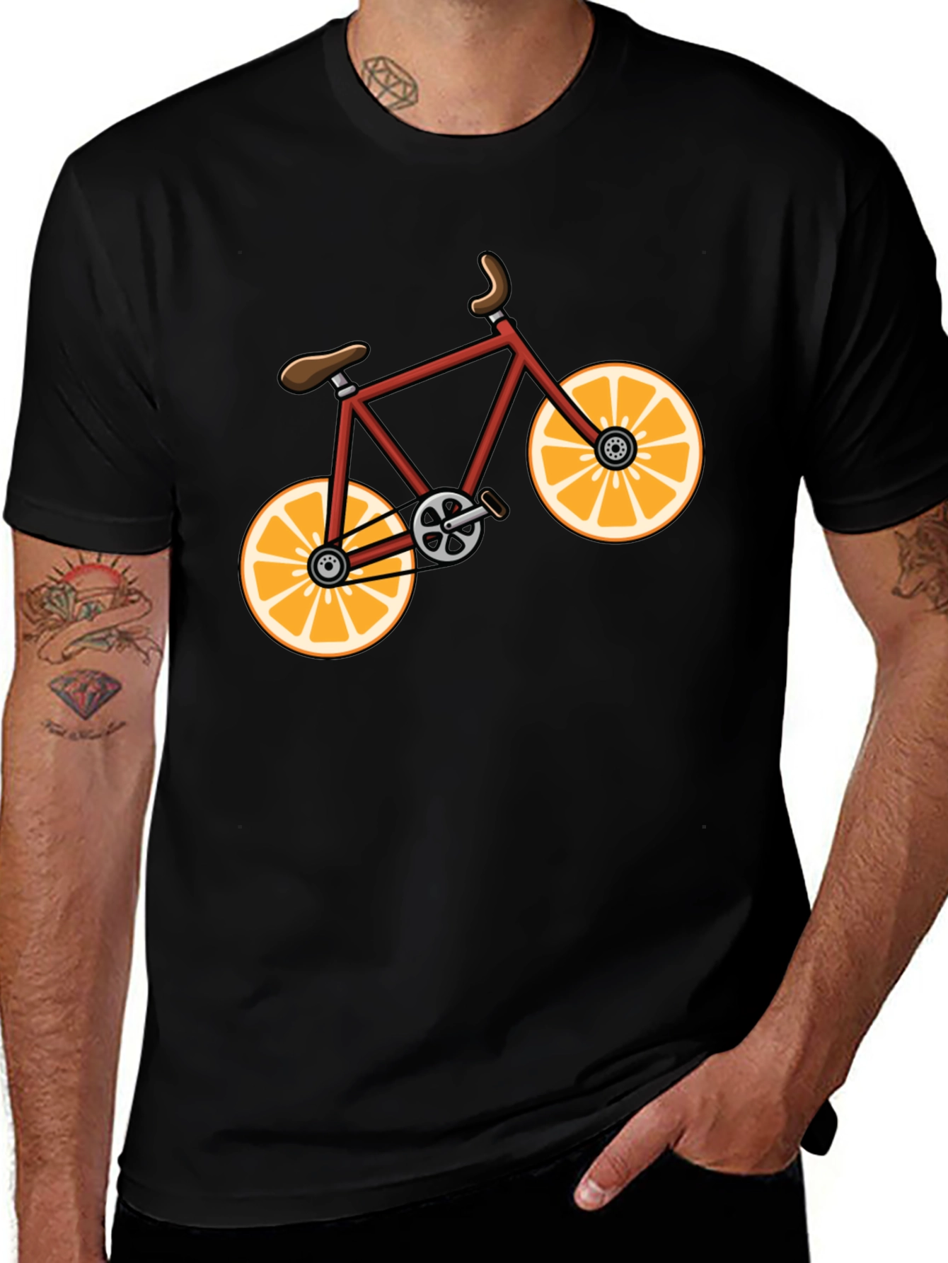 Orange Bike Graphic Tee - Fun & Stylish