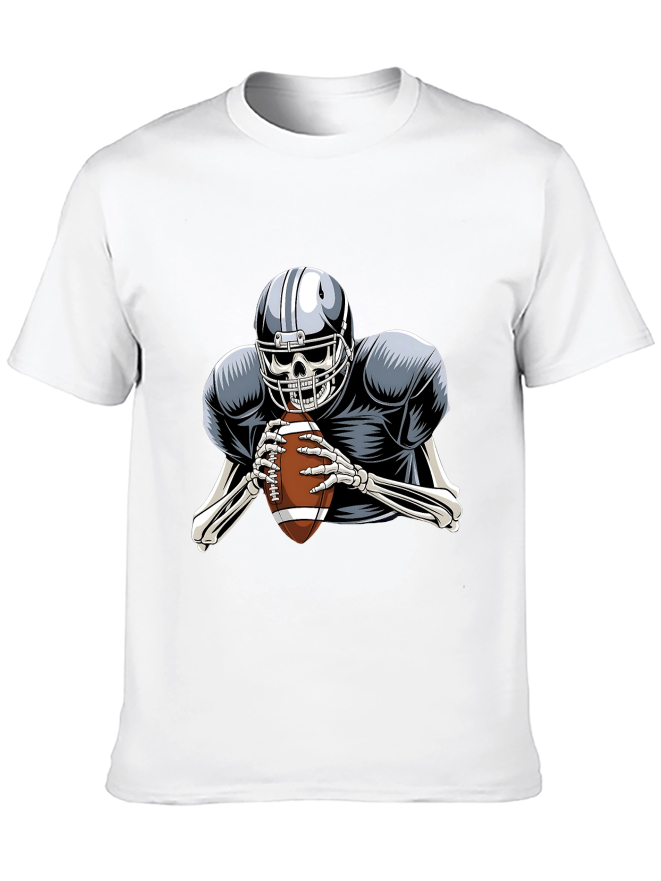 Skeleton Football Player Graphic Tee - Black