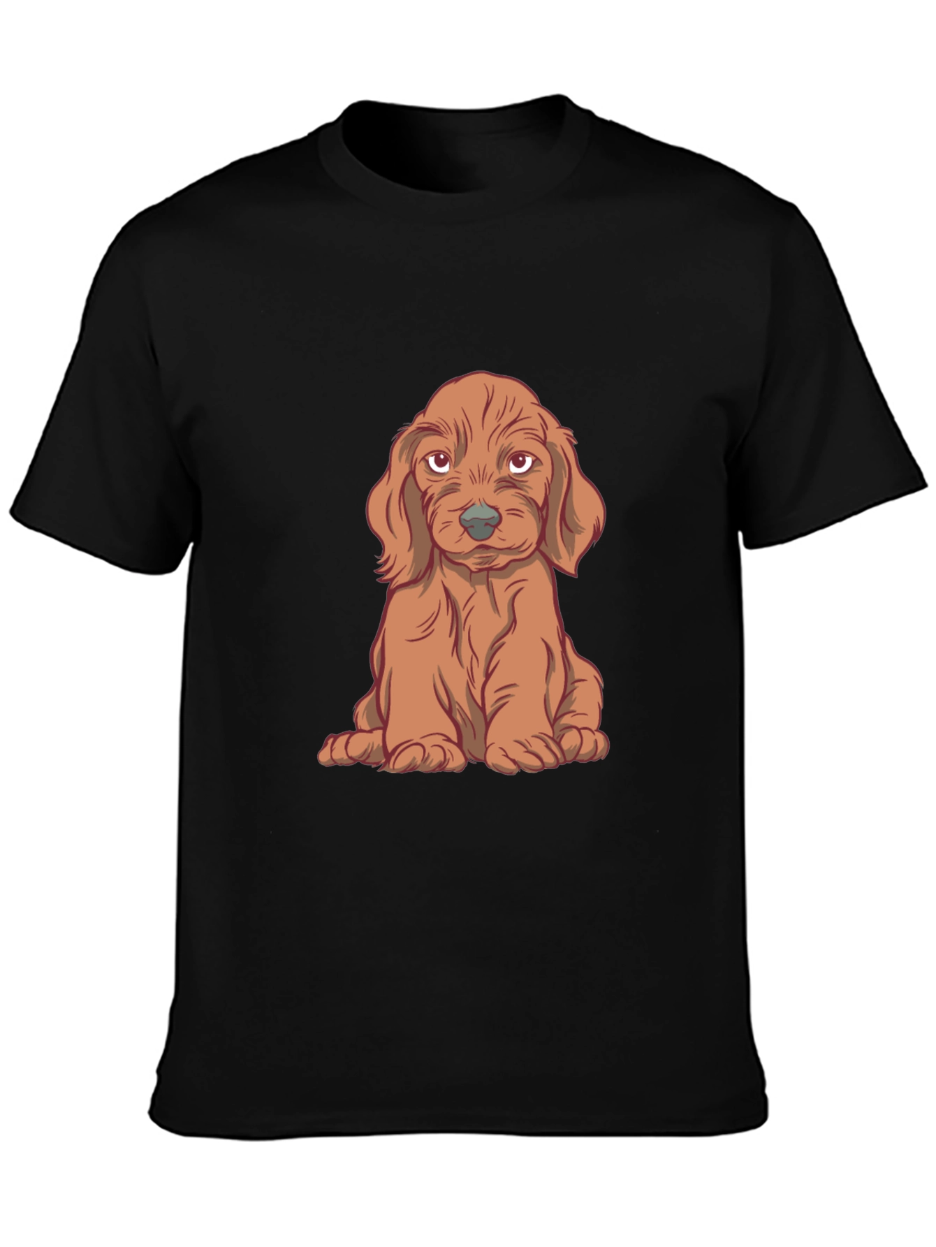 Cute Puppy Graphic T-Shirt - Black