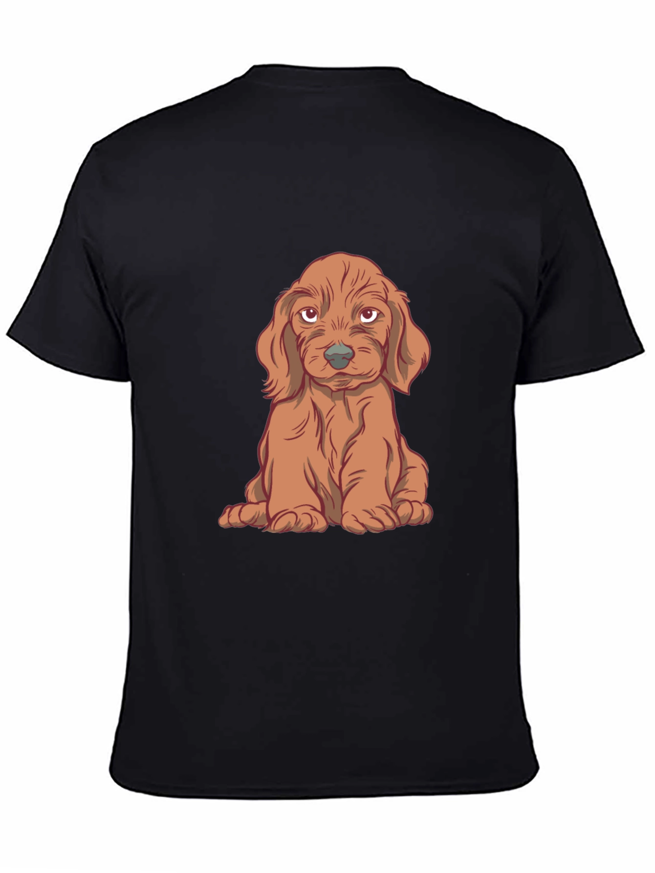Cute Puppy Graphic T-Shirt - Black