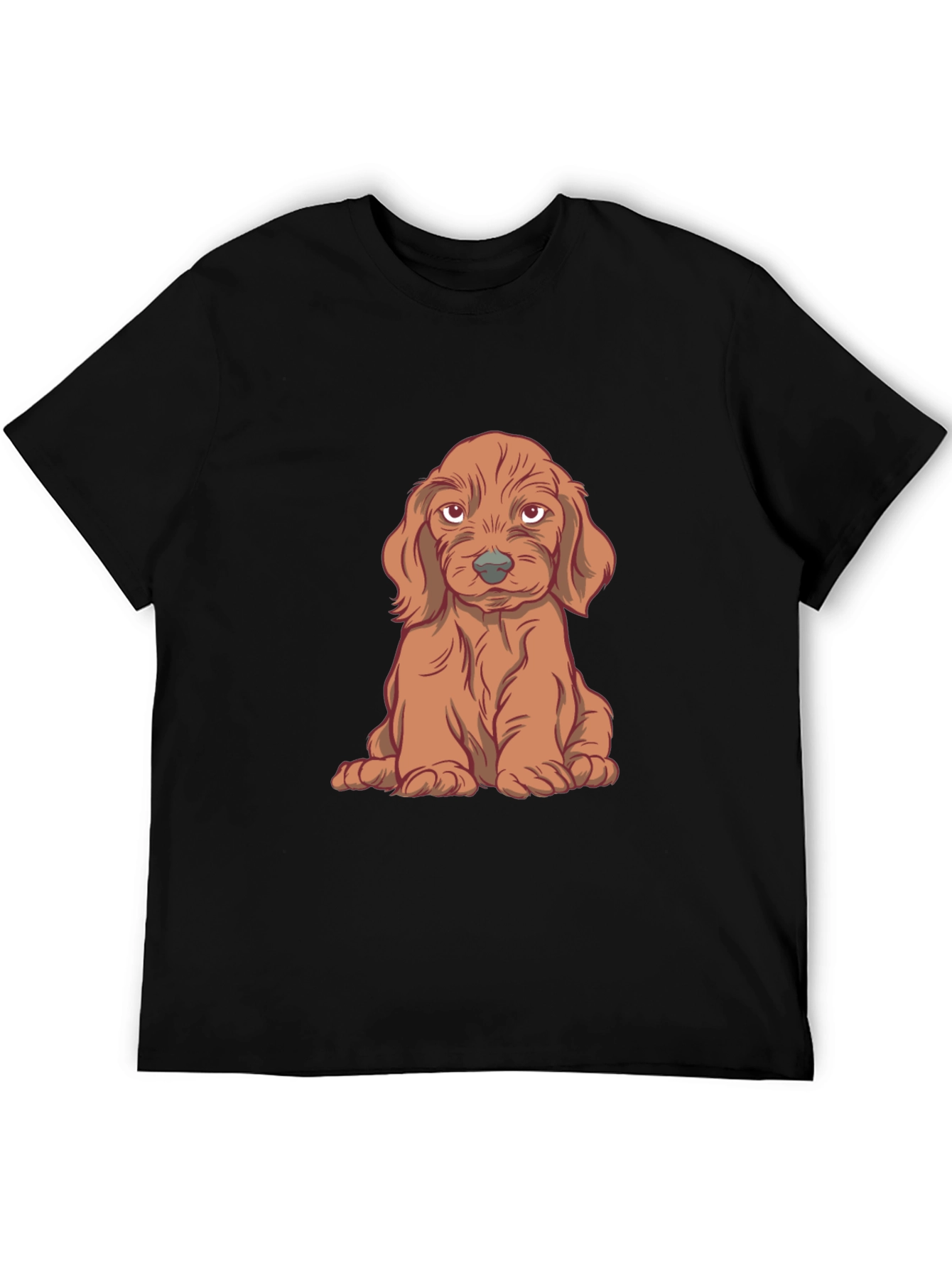 Cute Puppy Graphic T-Shirt - Black