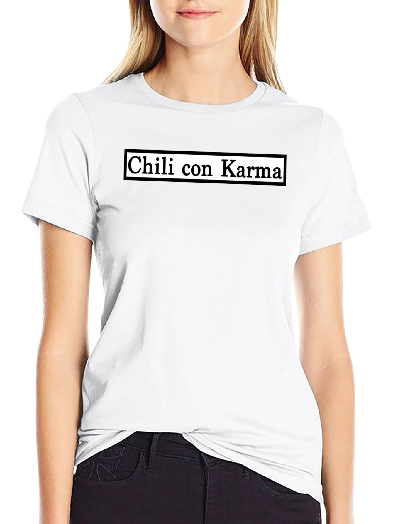Chili con Karma Graphic T-Shirt - Black Casual Tee