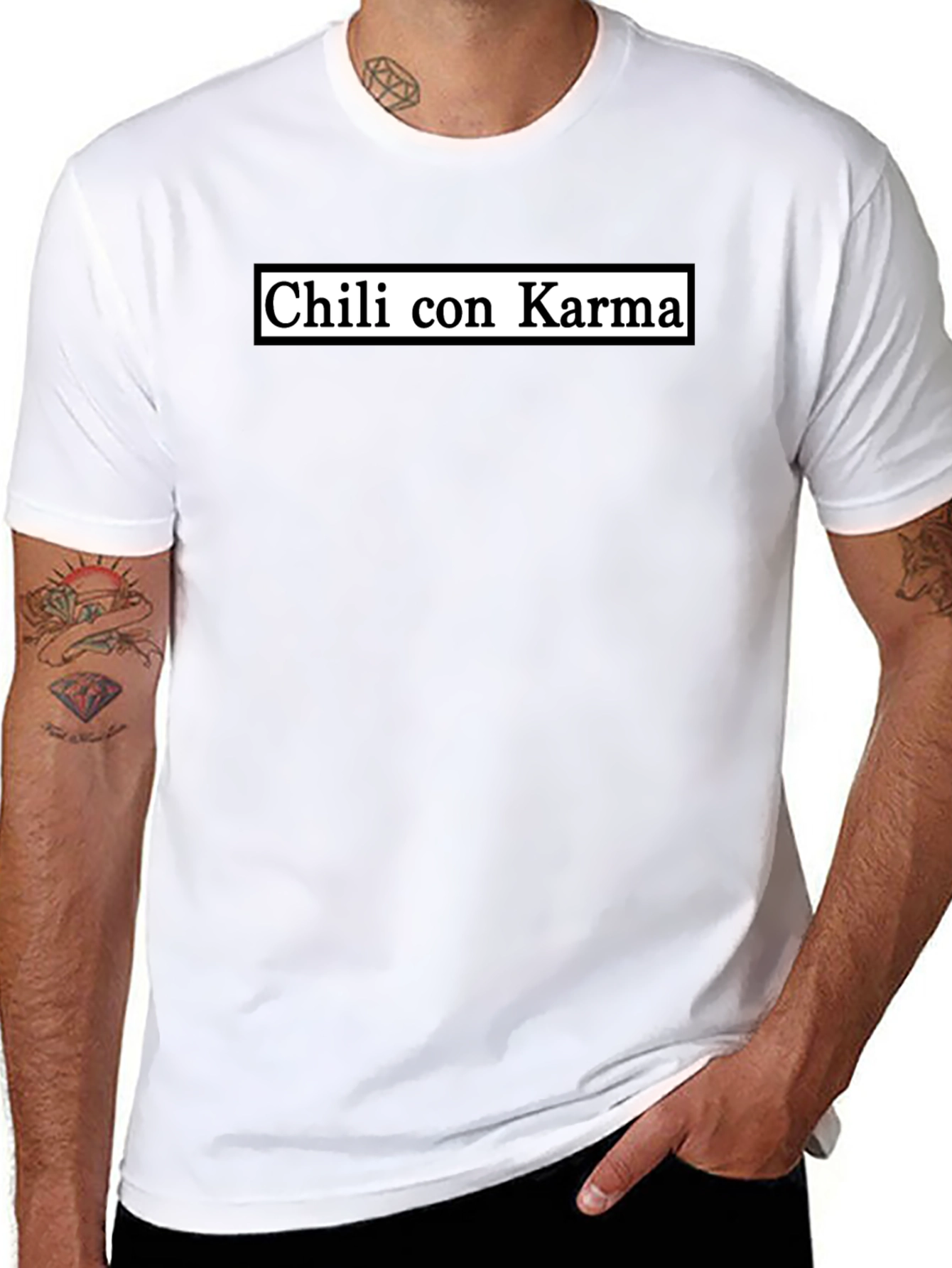 Chili con Karma Graphic T-Shirt - Black Casual Tee
