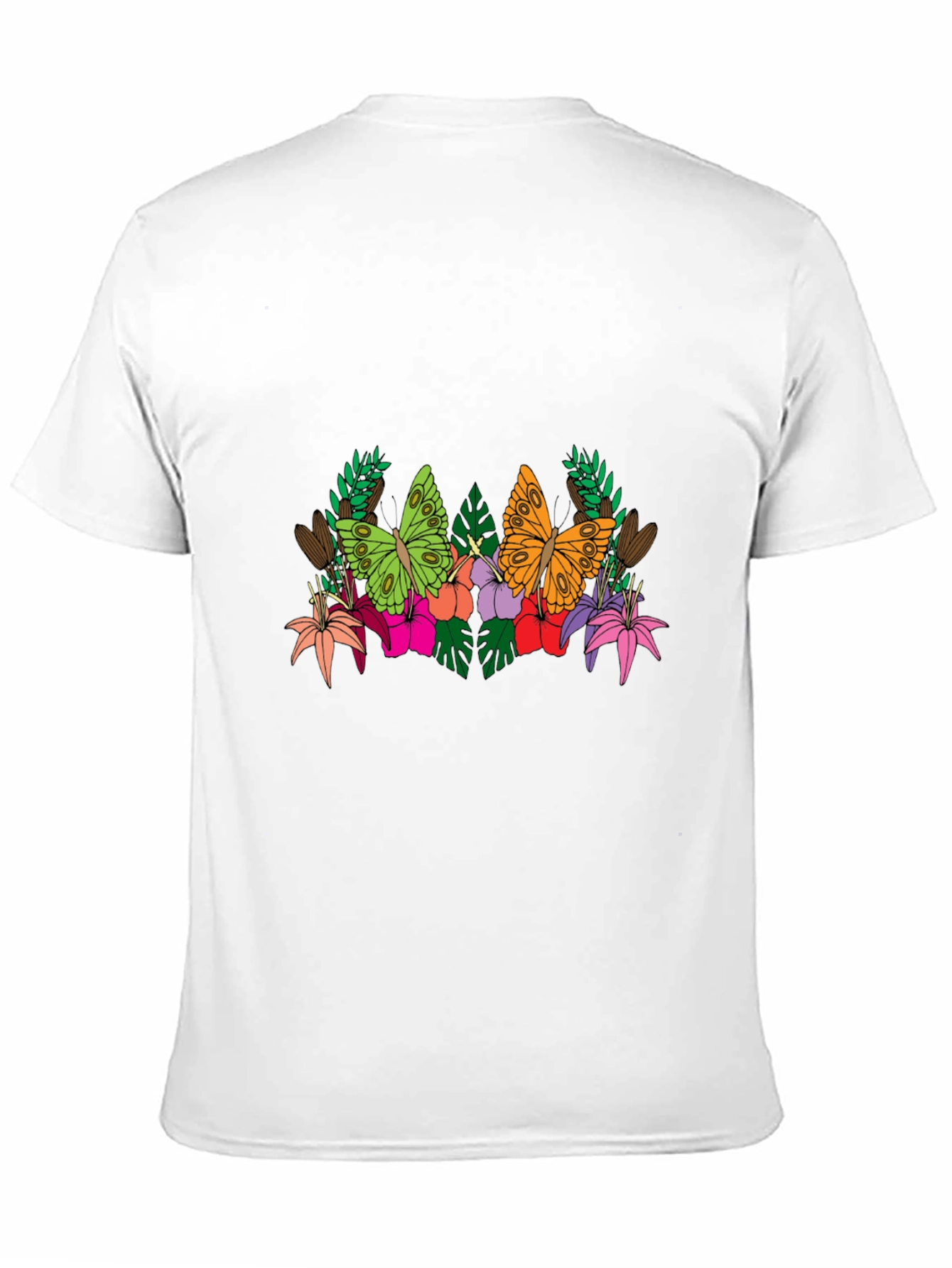Butterfly Floral Graphic Tee - Mens Black T-Shirt