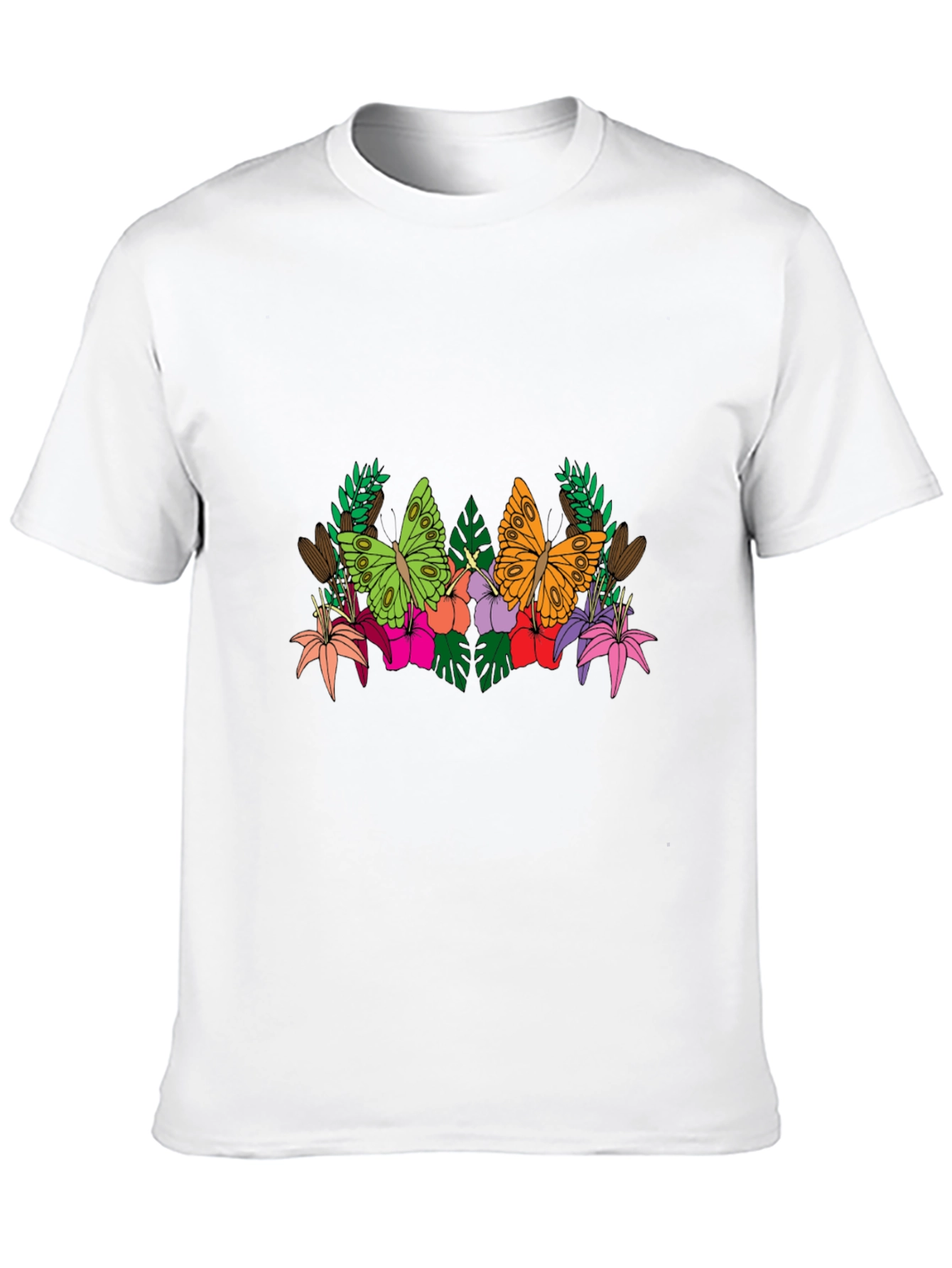 Butterfly Floral Graphic Tee - Mens Black T-Shirt
