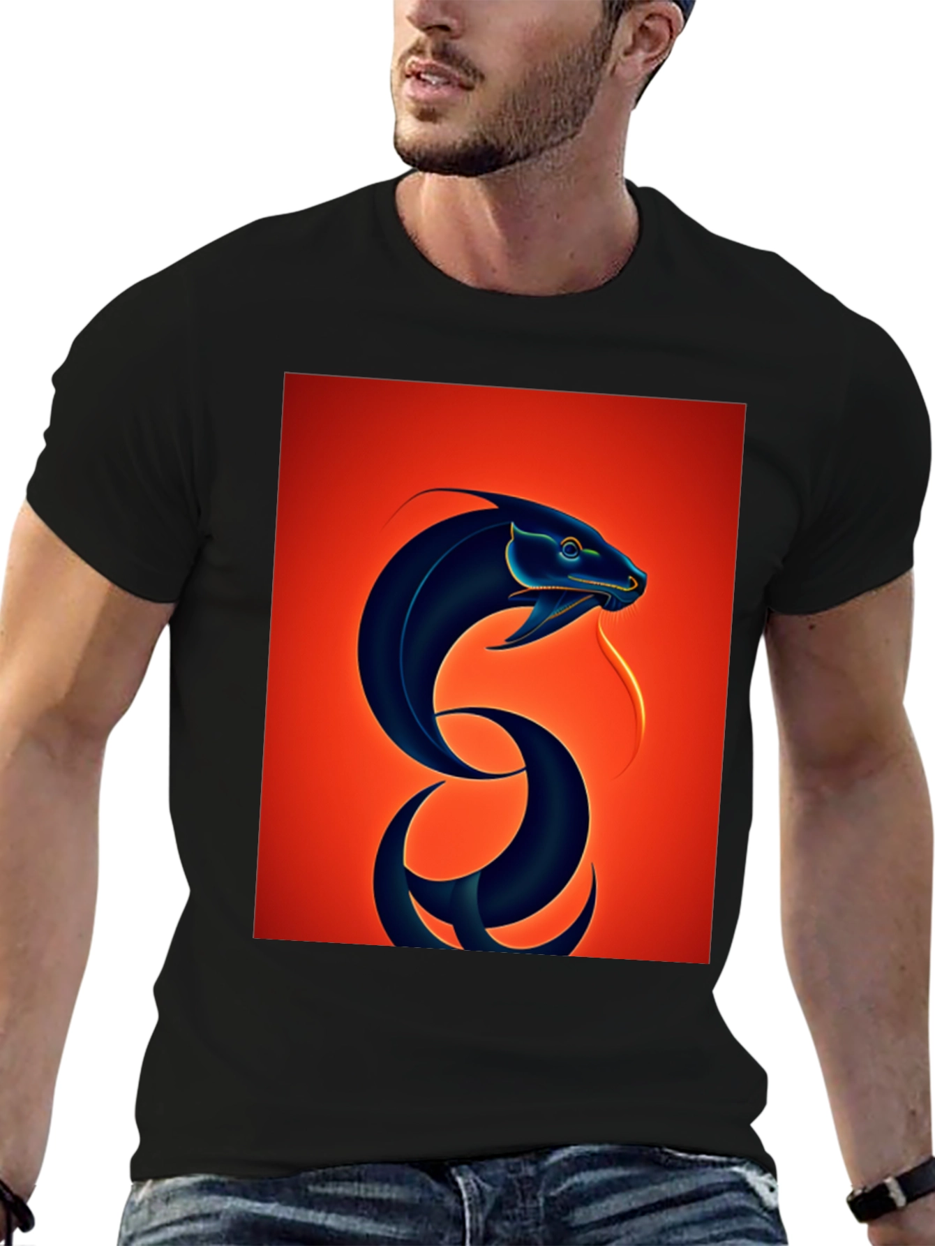 Snake Graphic Tee - Bold Serpent Design