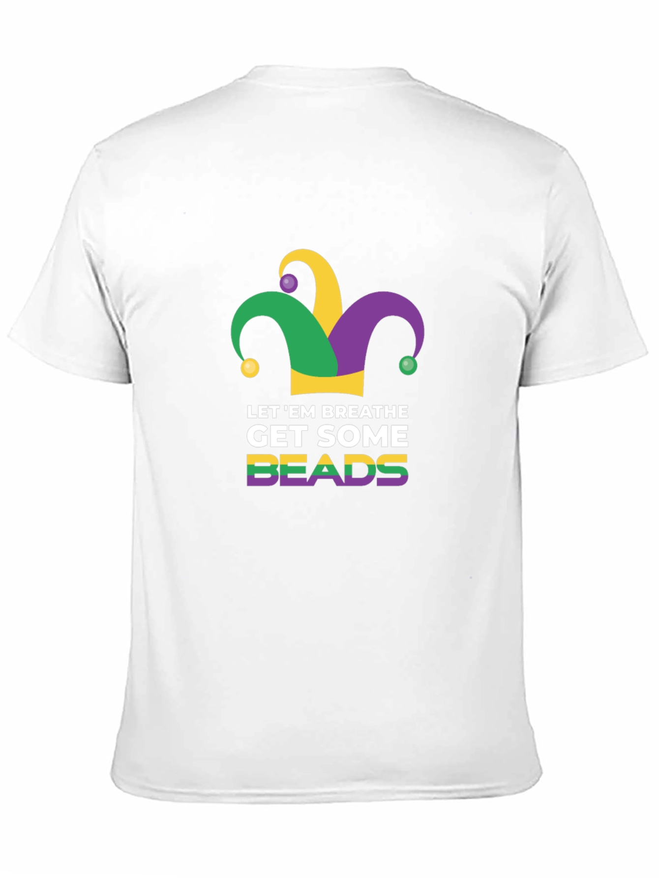 Mardi Gras Let Em Breathe Beads Graphic T-Shirt