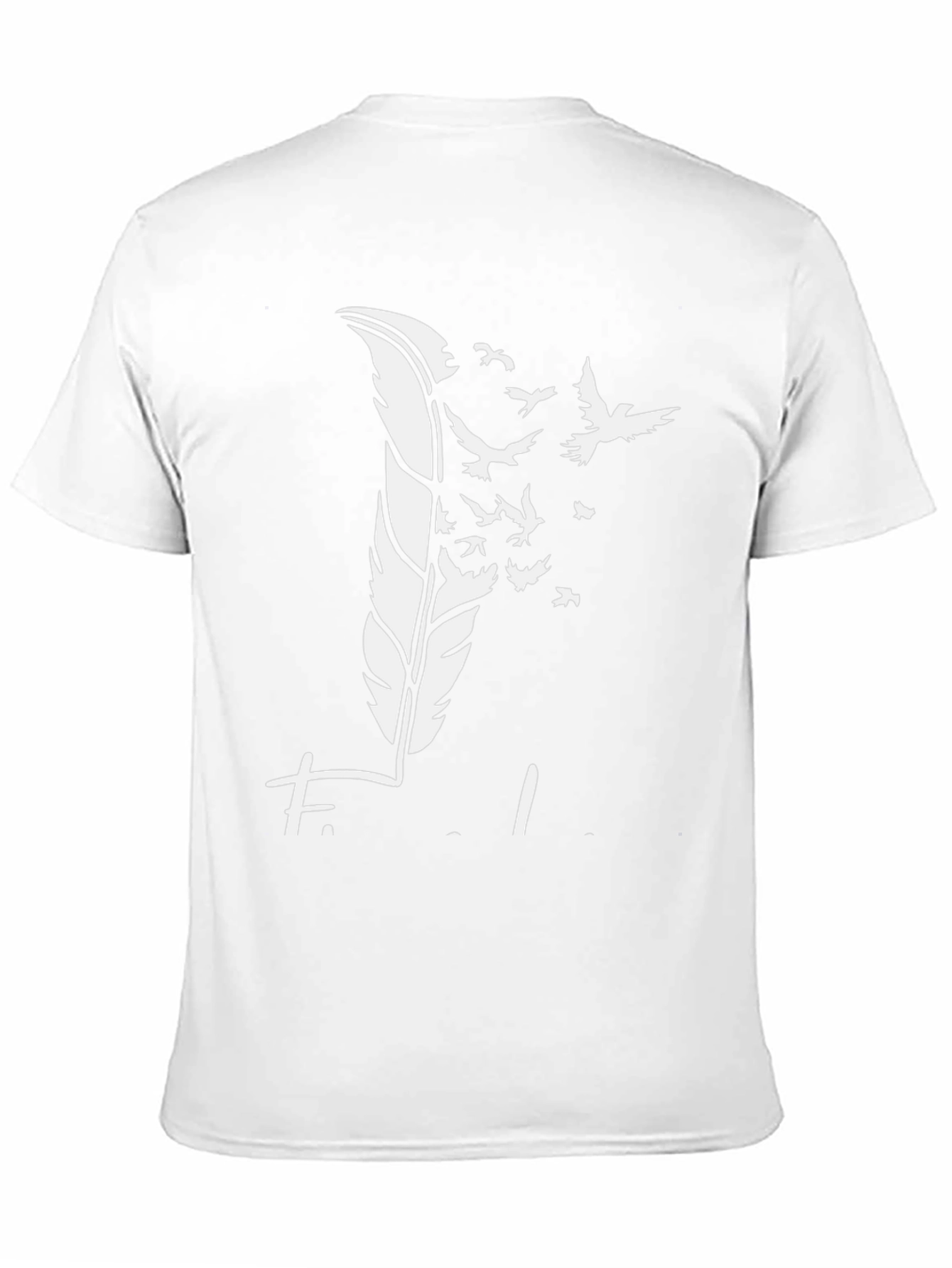Feather Birds Graphic Black T-Shirt