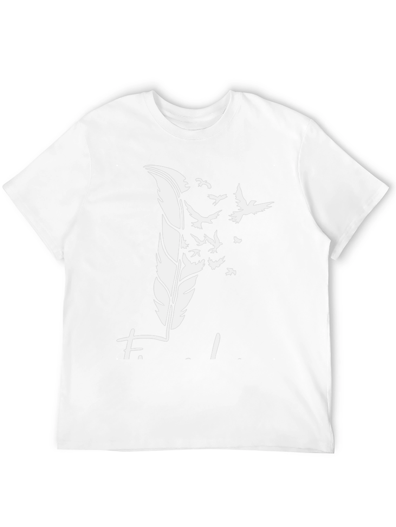 Feather Birds Graphic Black T-Shirt