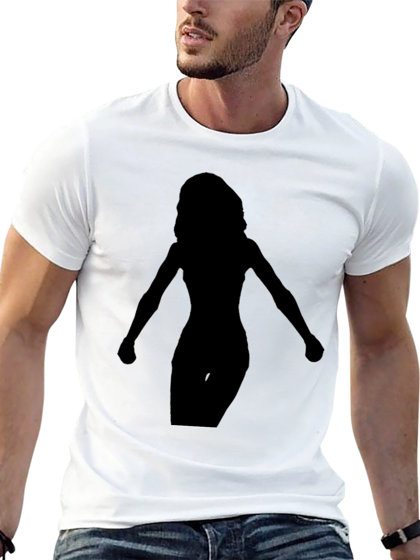 Silhouette Graphic Tee - Modern Fit Black T-Shirt