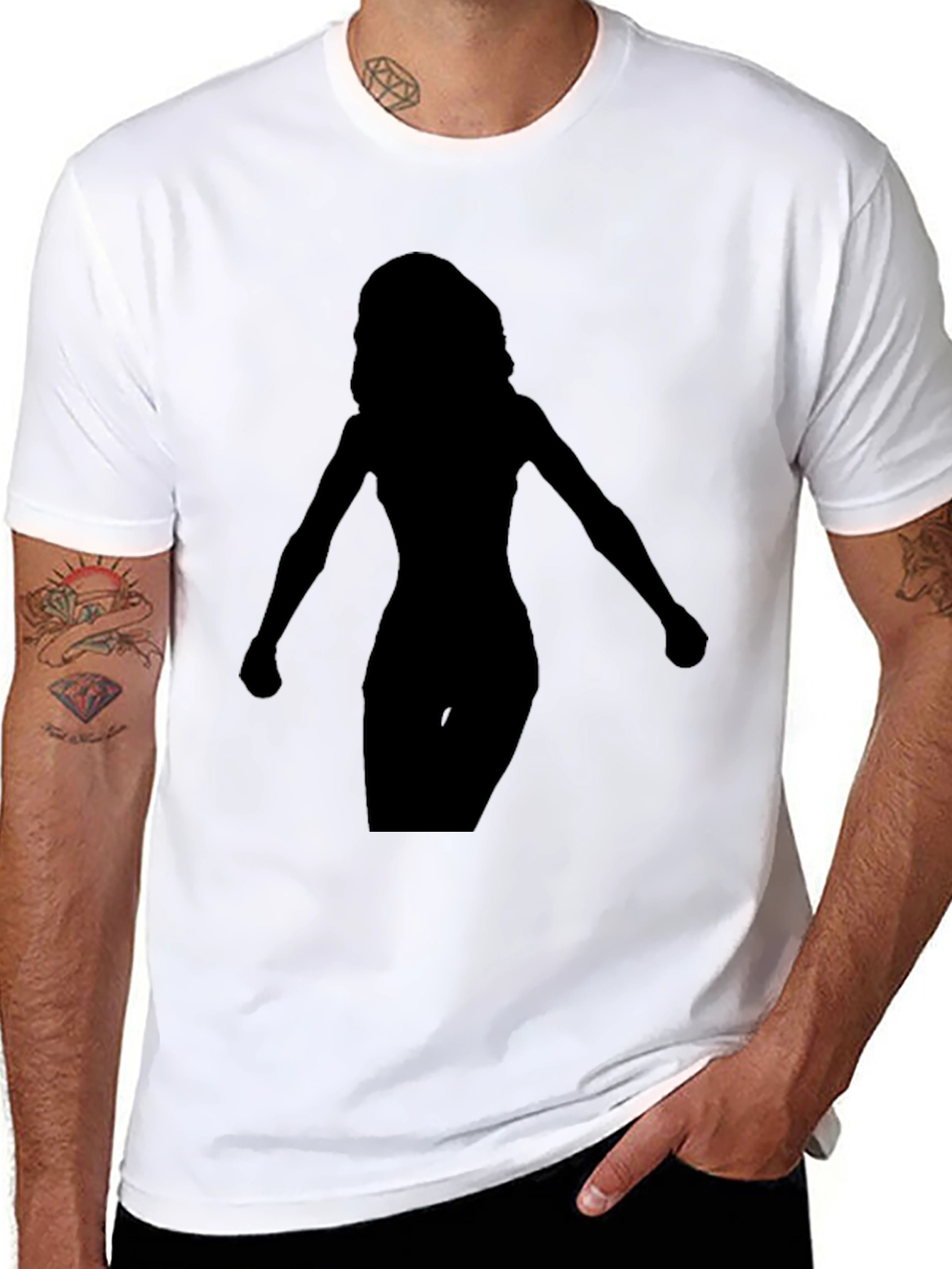 Silhouette Graphic Tee - Modern Fit Black T-Shirt