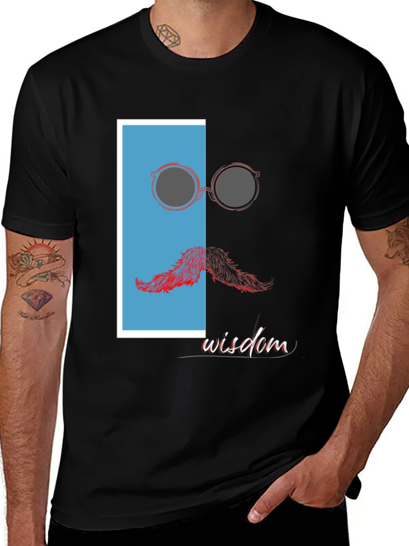 Wisdom Graphic Print Crew Neck T-Shirt