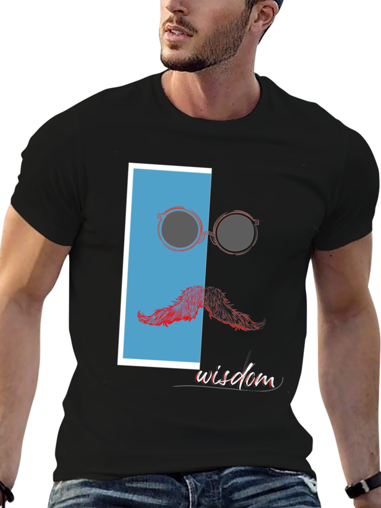 Wisdom Graphic Print Crew Neck T-Shirt