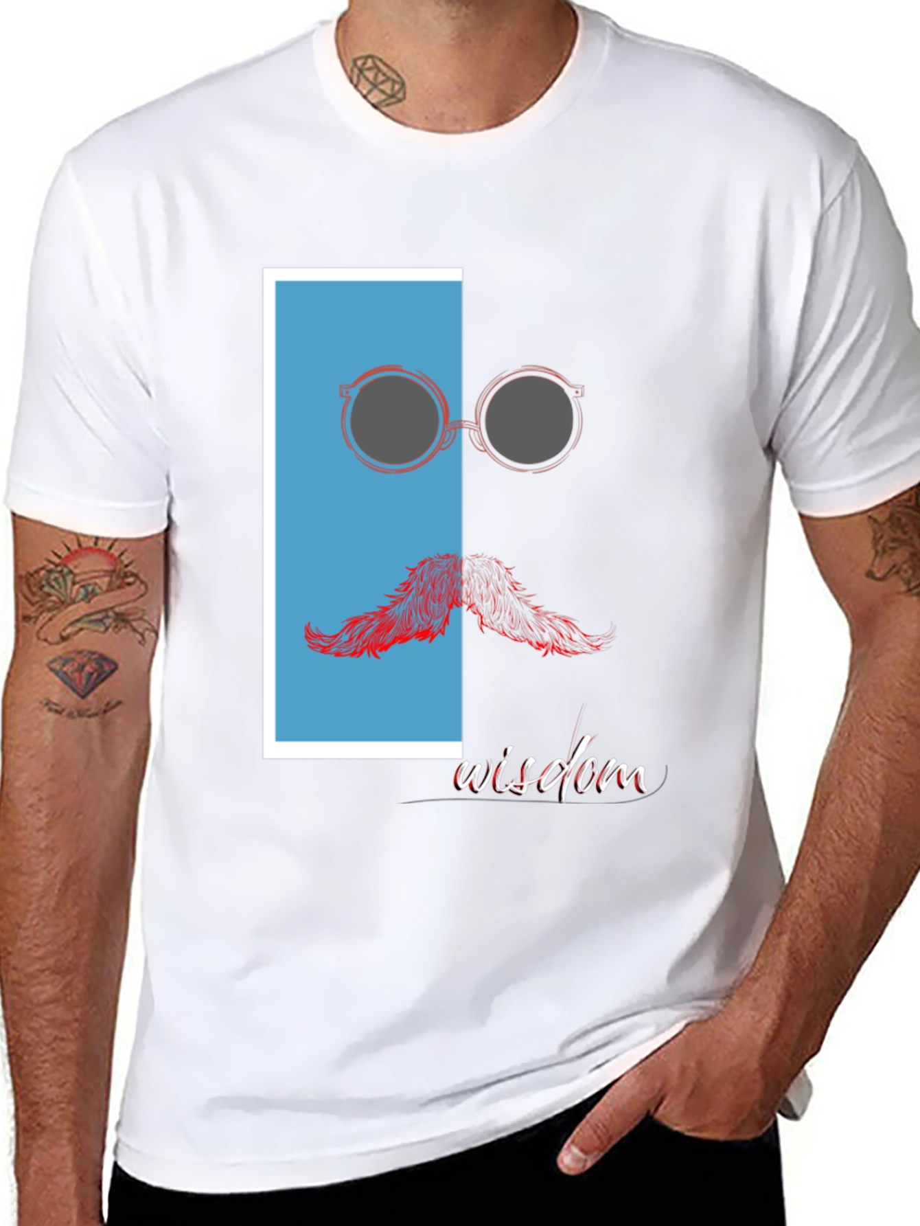 Wisdom Graphic Print Crew Neck T-Shirt