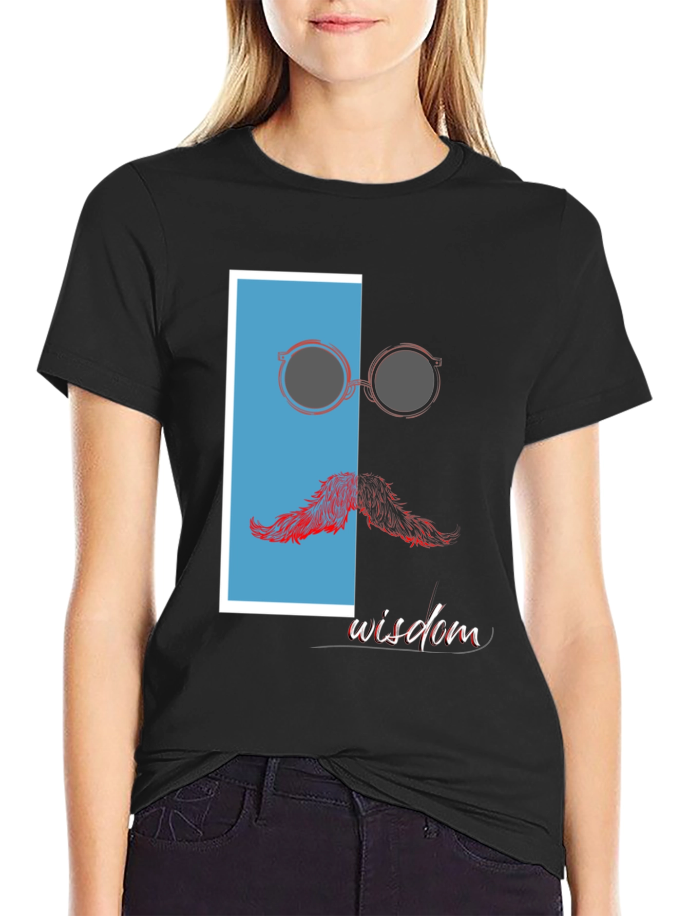 Wisdom Graphic Print Crew Neck T-Shirt