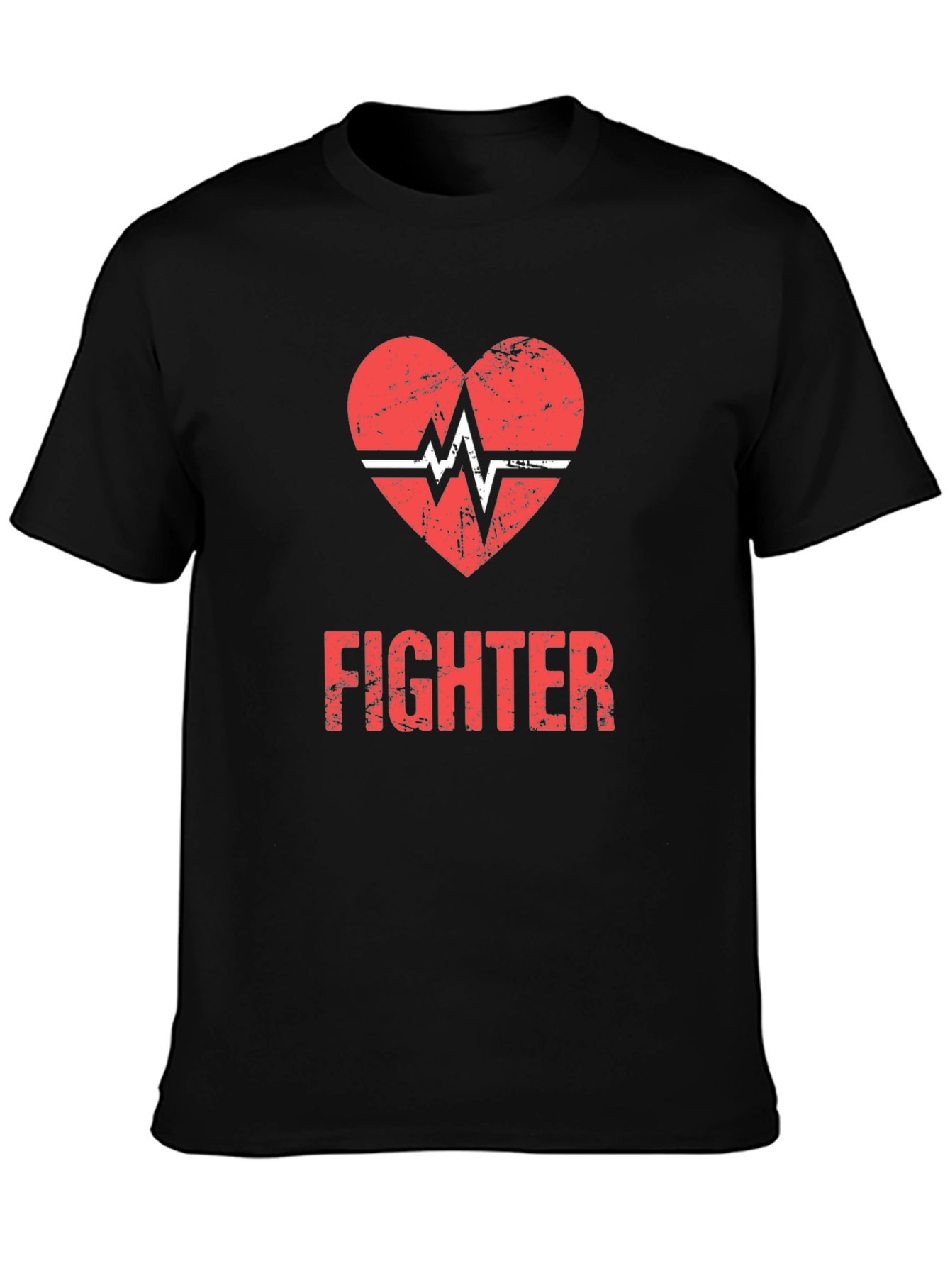 Fighter Heartbeat Graphic Tee - Stylish & Strong