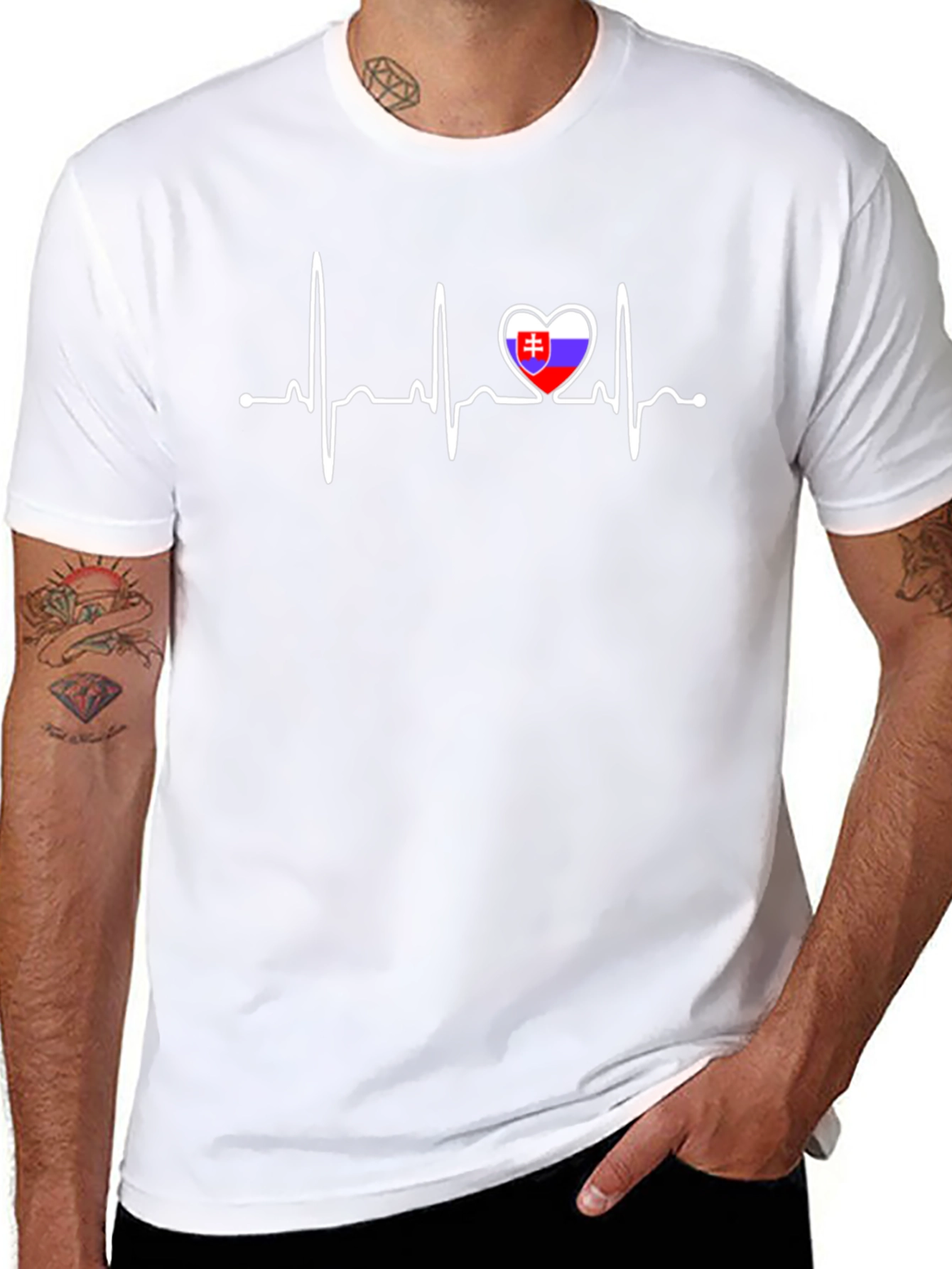 Slovakia Flag Heartbeat T-Shirt