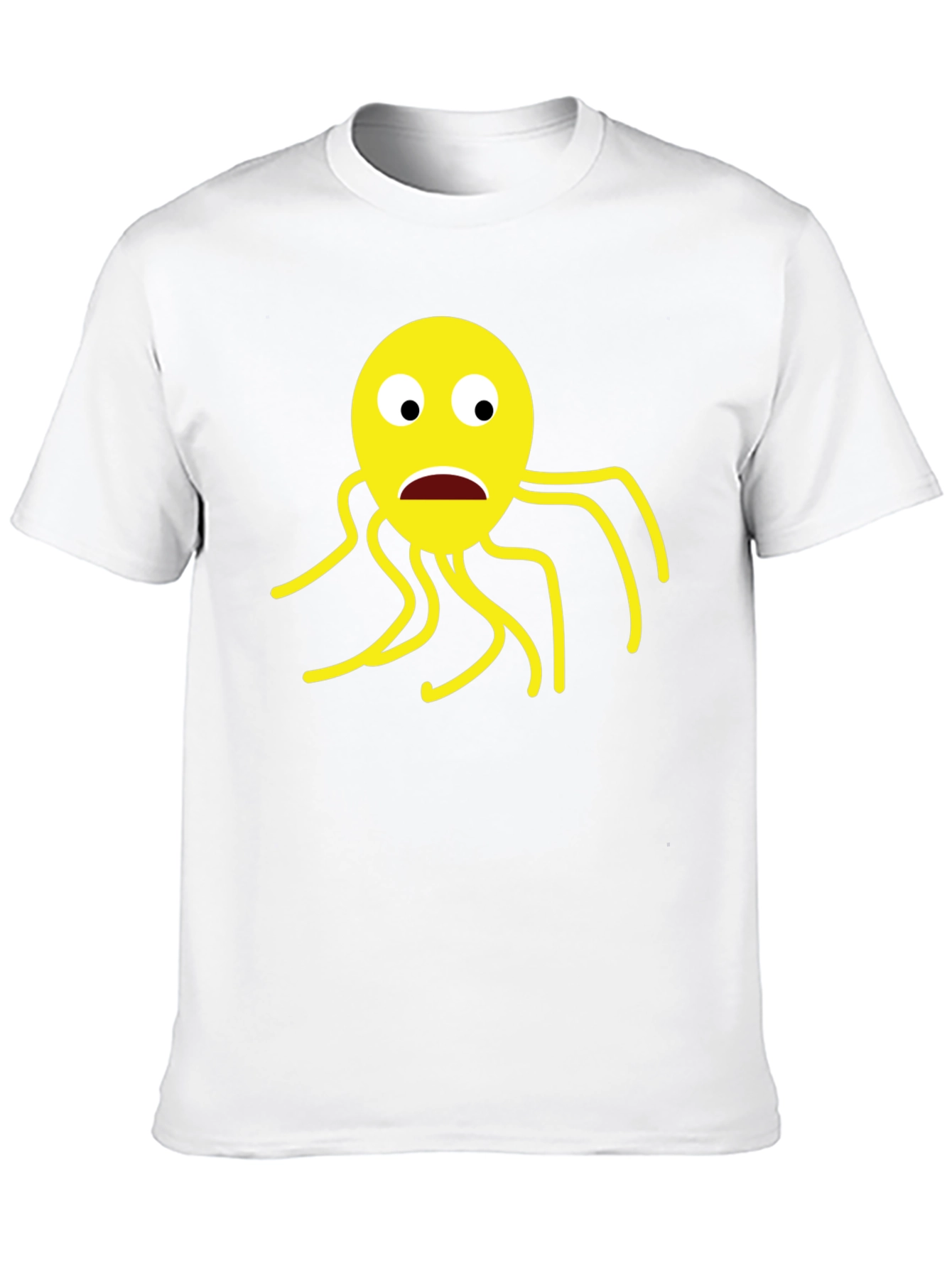 Black T-Shirt with Cartoon Octopus Graphic