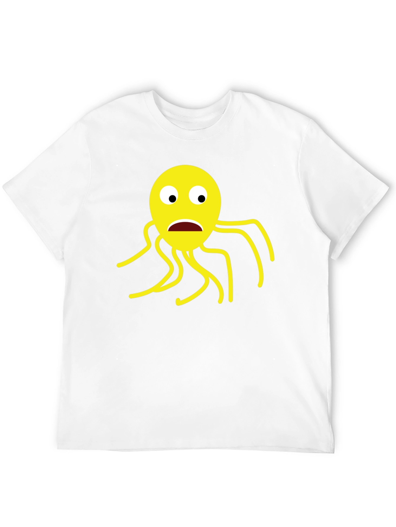Black T-Shirt with Cartoon Octopus Graphic