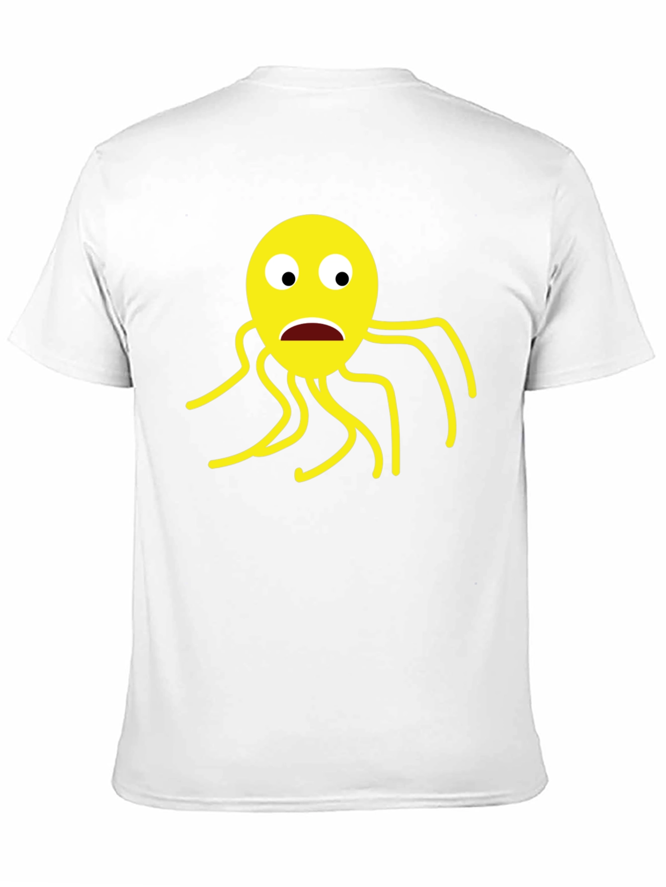 Black T-Shirt with Cartoon Octopus Graphic