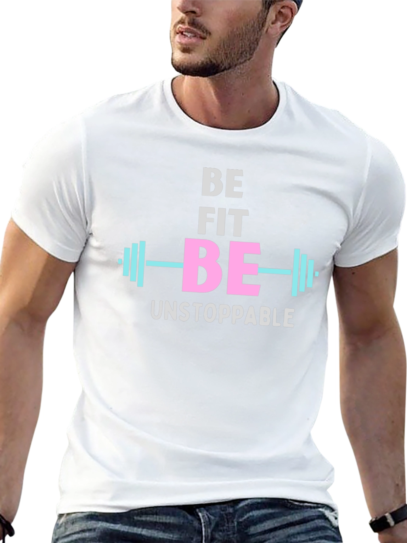 Be Fit Be Unstoppable Black Graphic T-Shirt