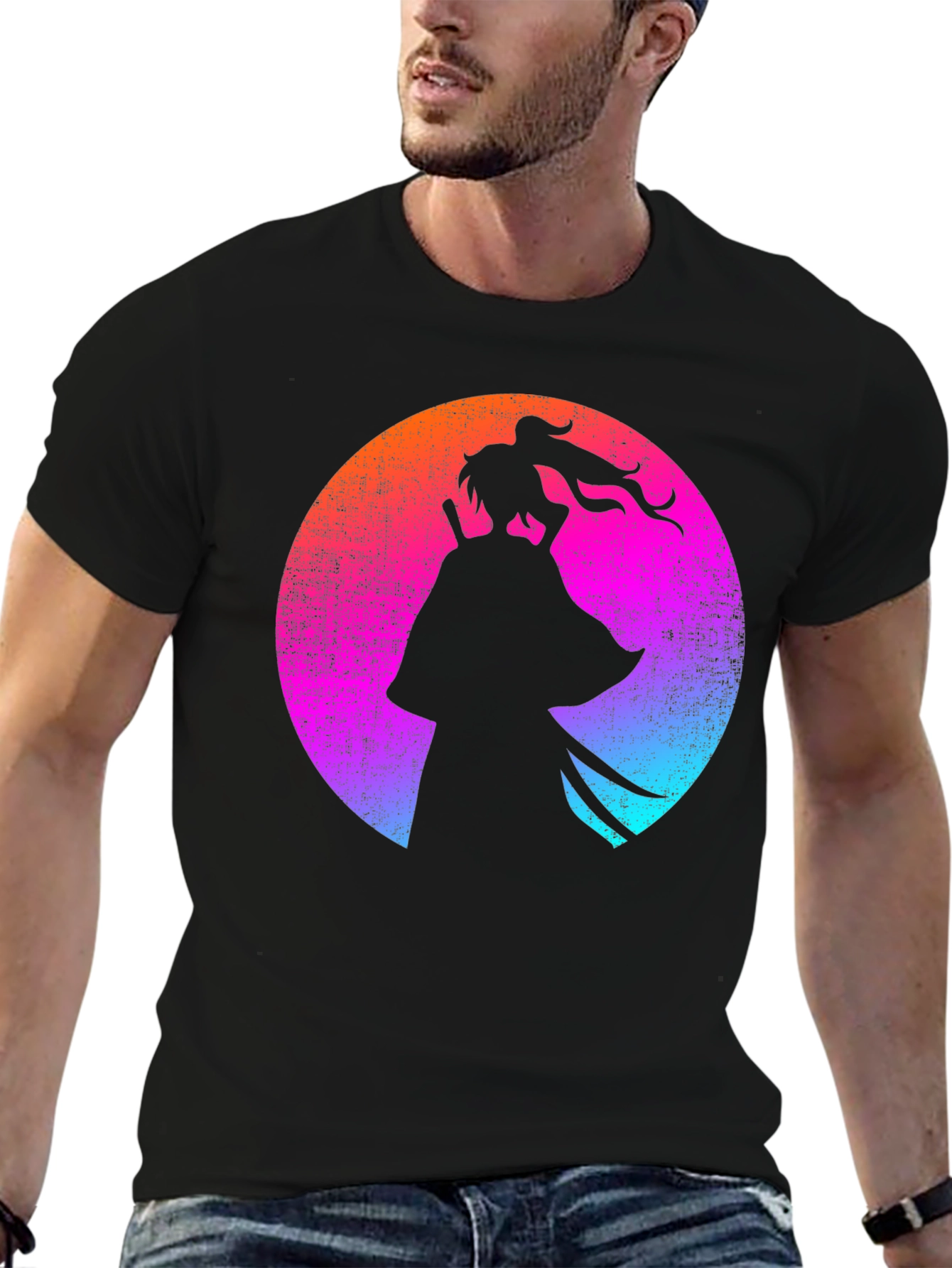 Samurai Silhouette T-Shirt - Retro Style