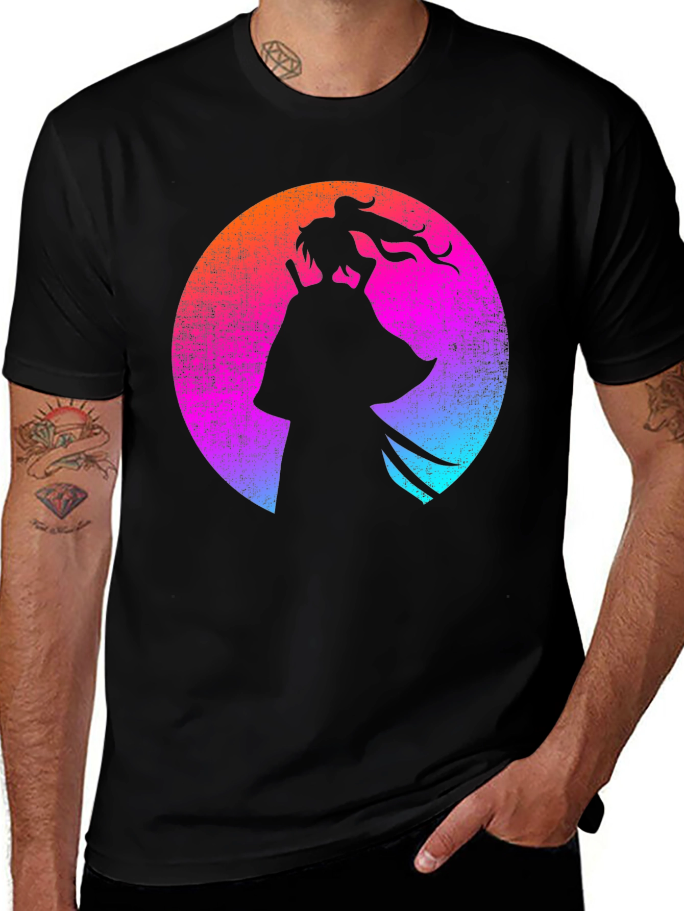 Samurai Silhouette T-Shirt - Retro Style