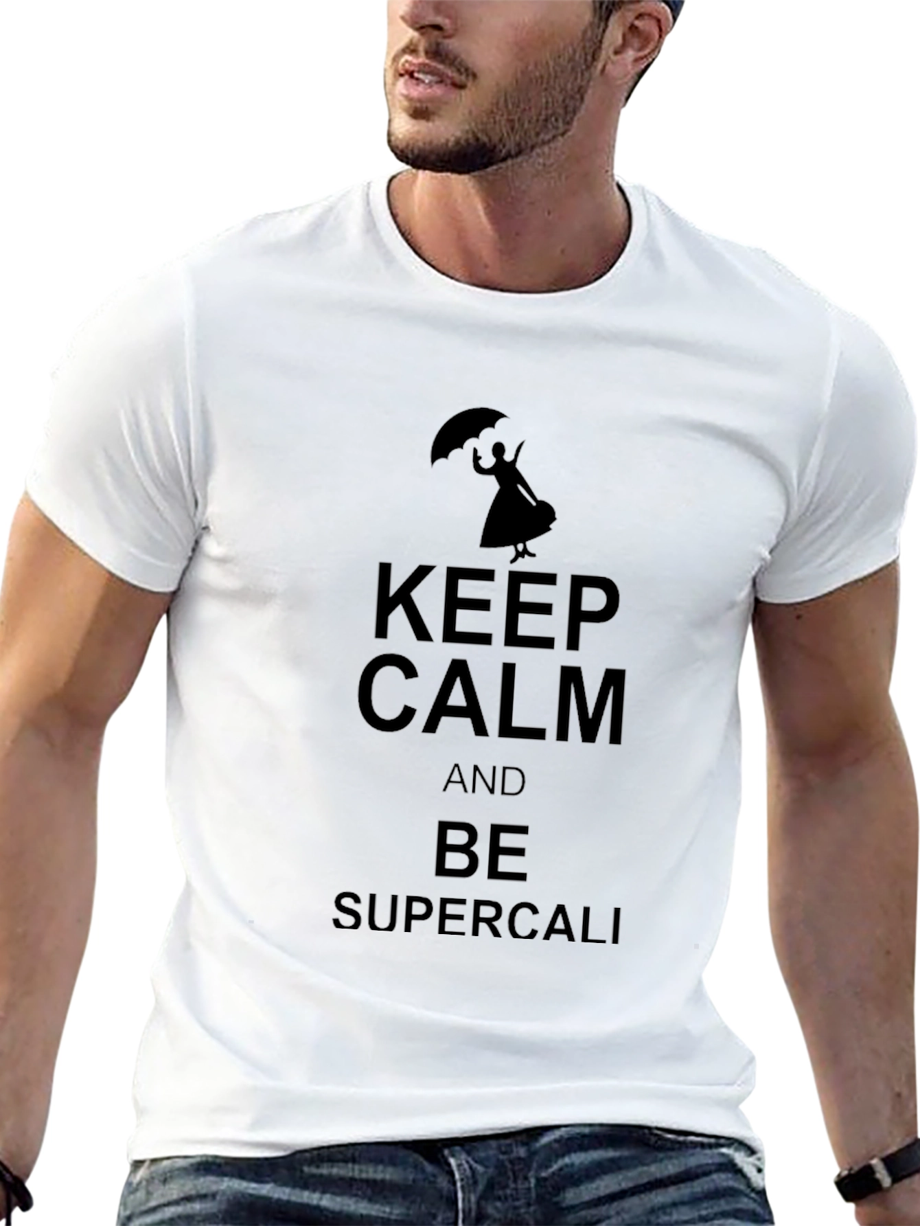 Keep Calm Supercali T-Shirt - Black