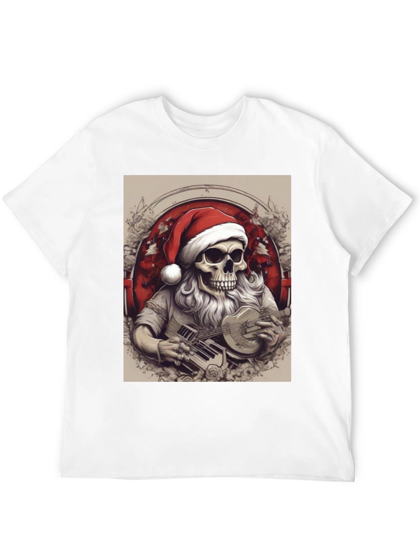 Skeleton Santa Musician T-Shirt