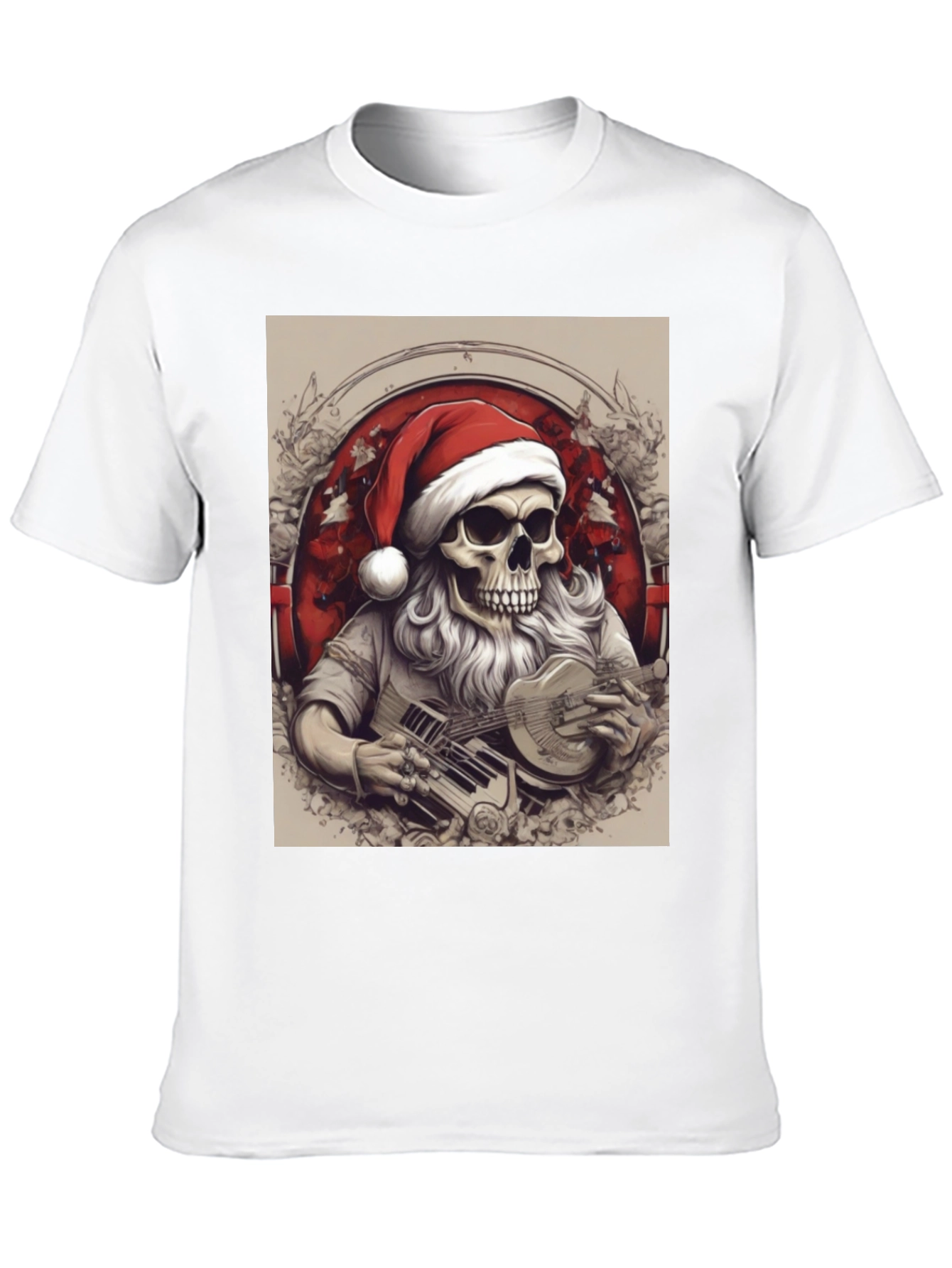 Skeleton Santa Musician T-Shirt
