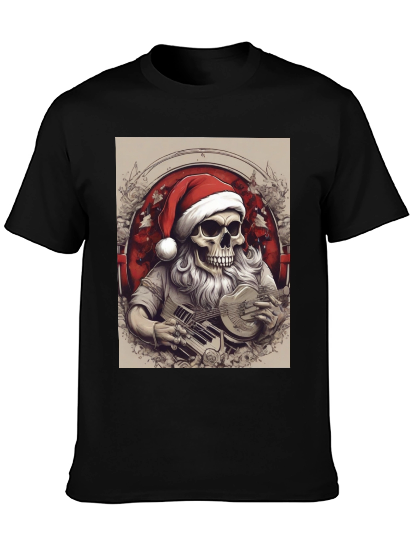 Skeleton Santa Musician T-Shirt