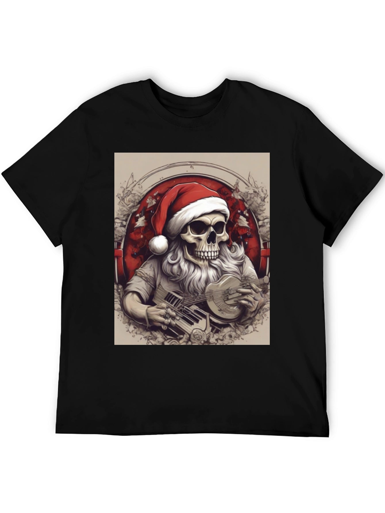 Skeleton Santa Musician T-Shirt