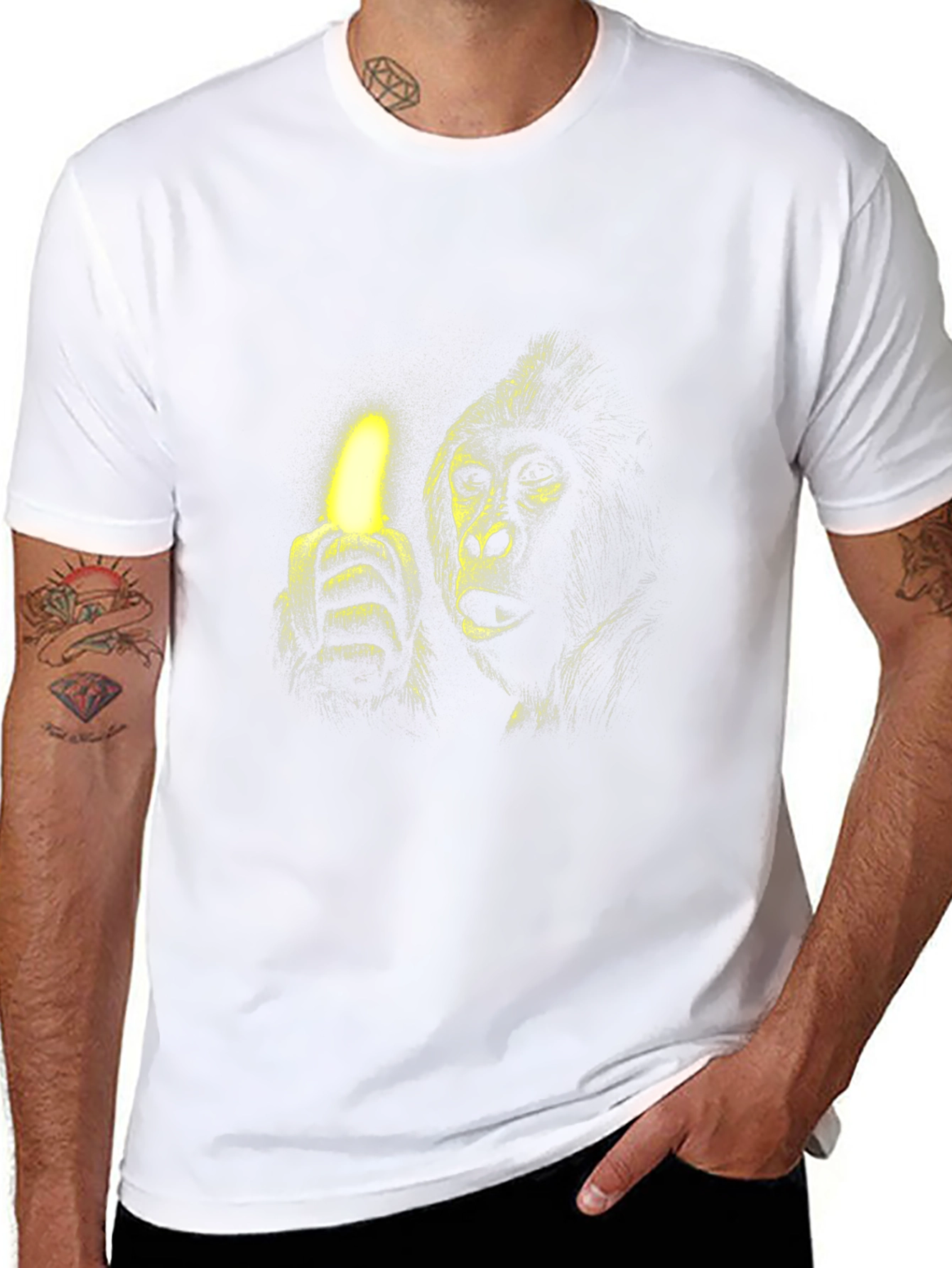 Gorilla Banana Glow Black T-Shirt